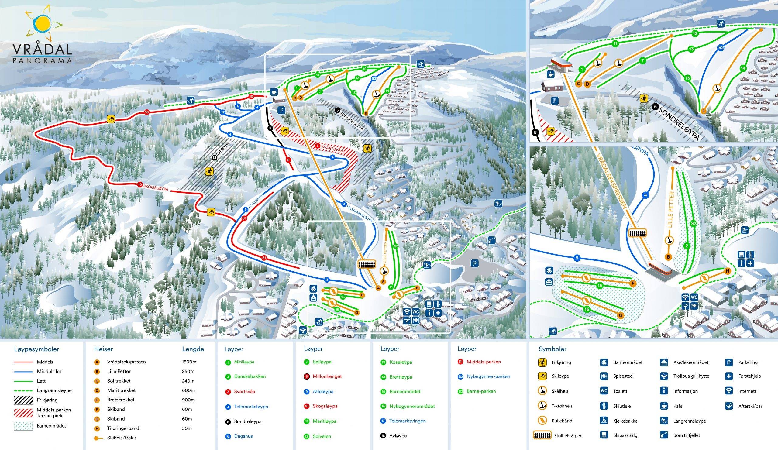 Piste map Vrdal