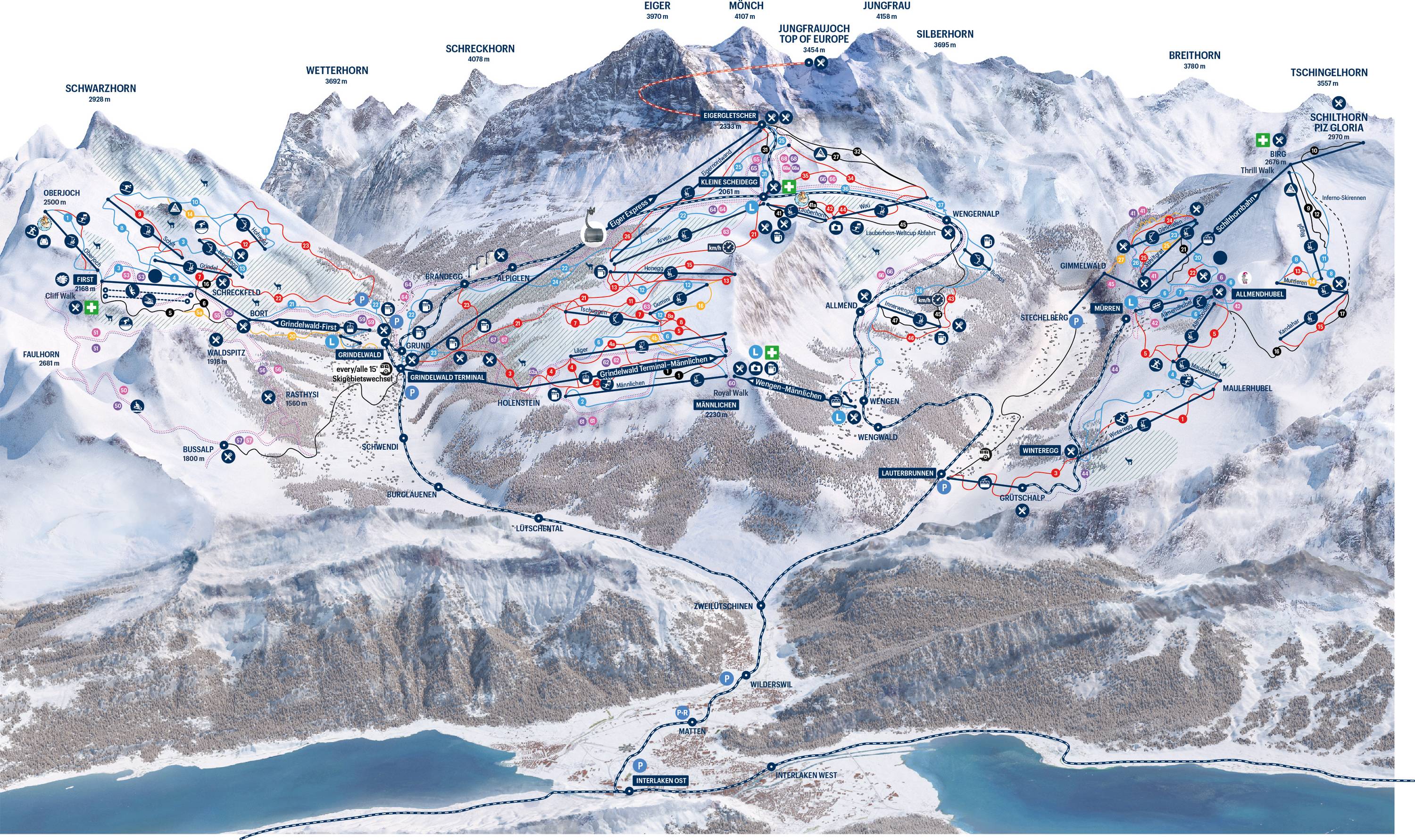 Piste map Wengen