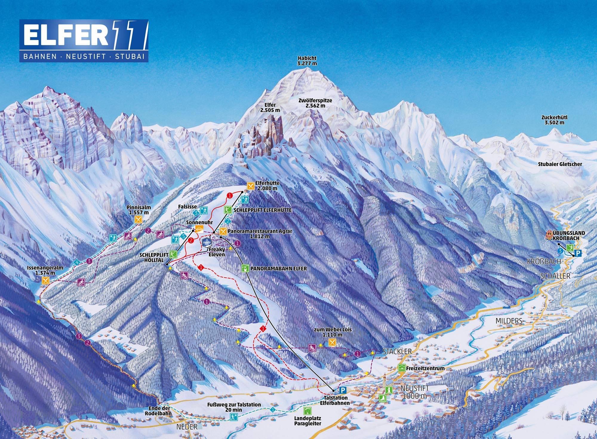 Piste map Neustift