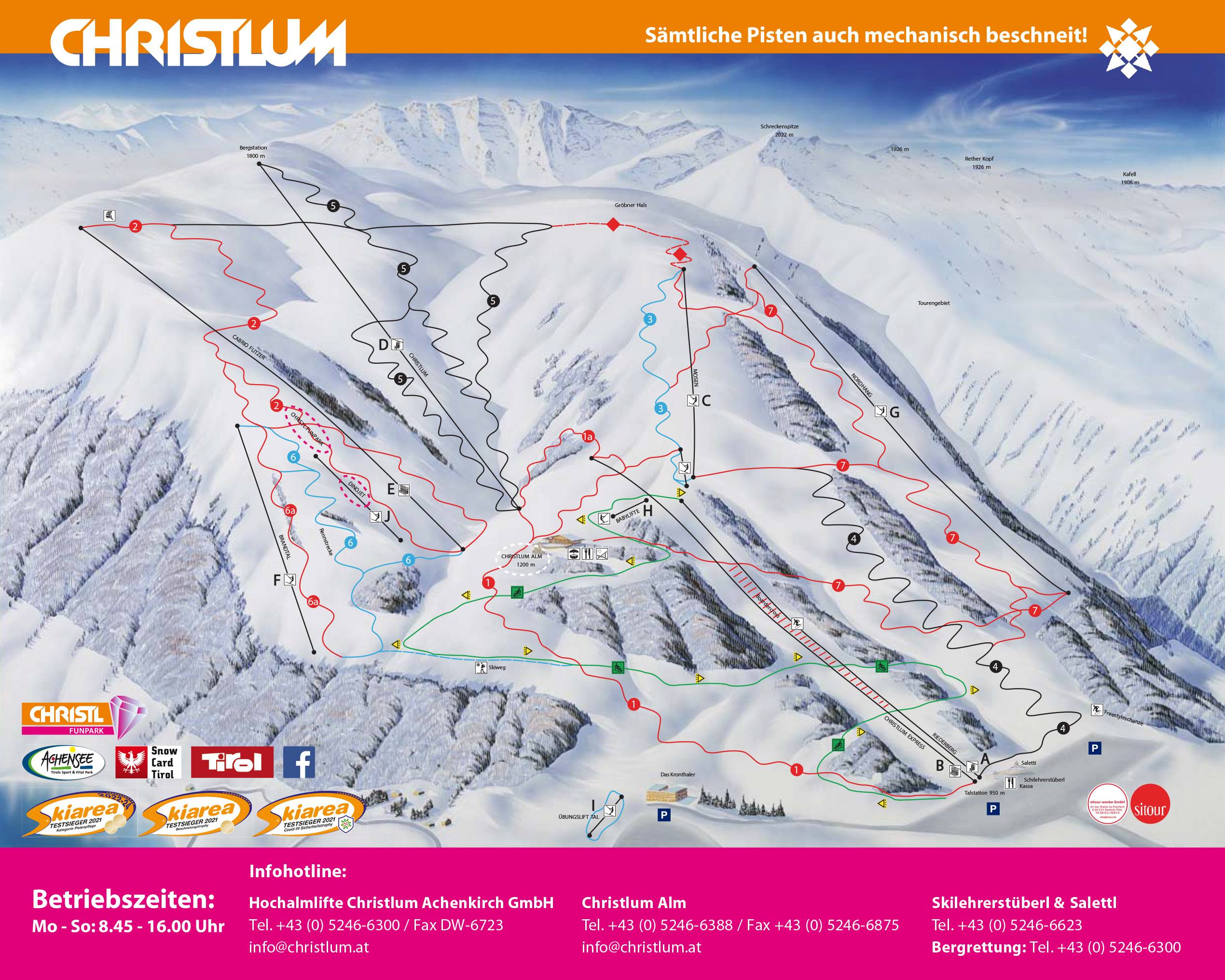 Piste map Christlum Achenkirch