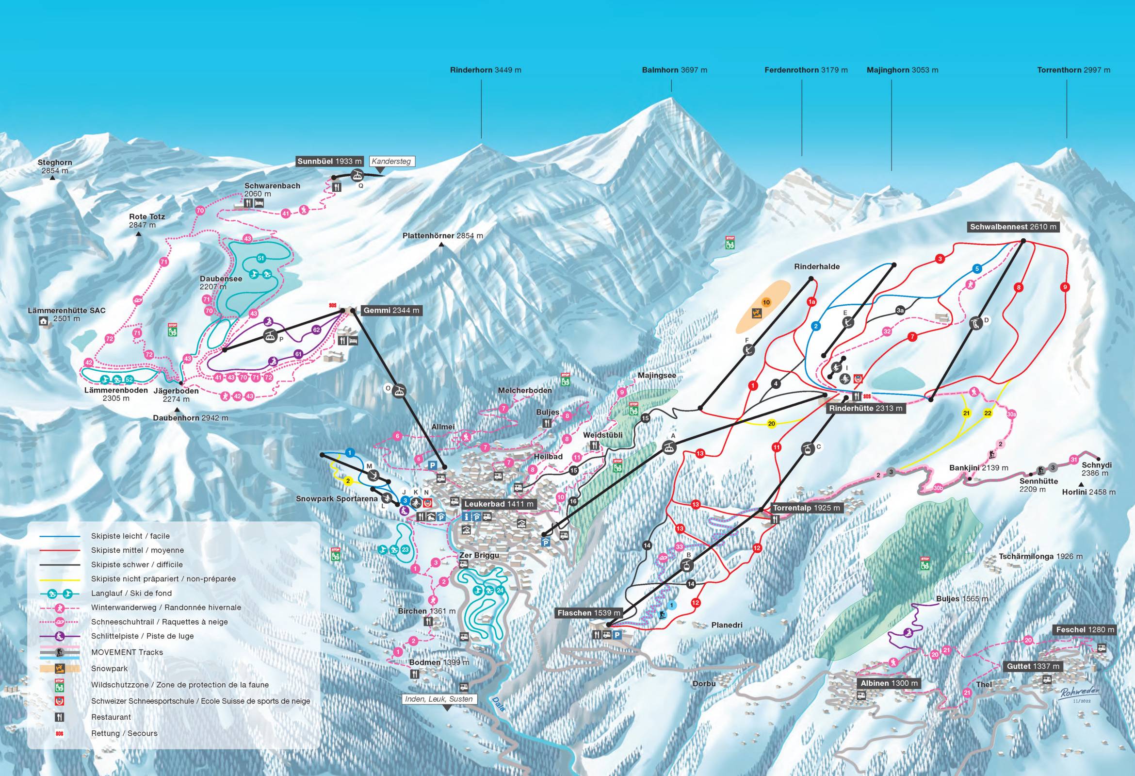 Piste map Leukerbad