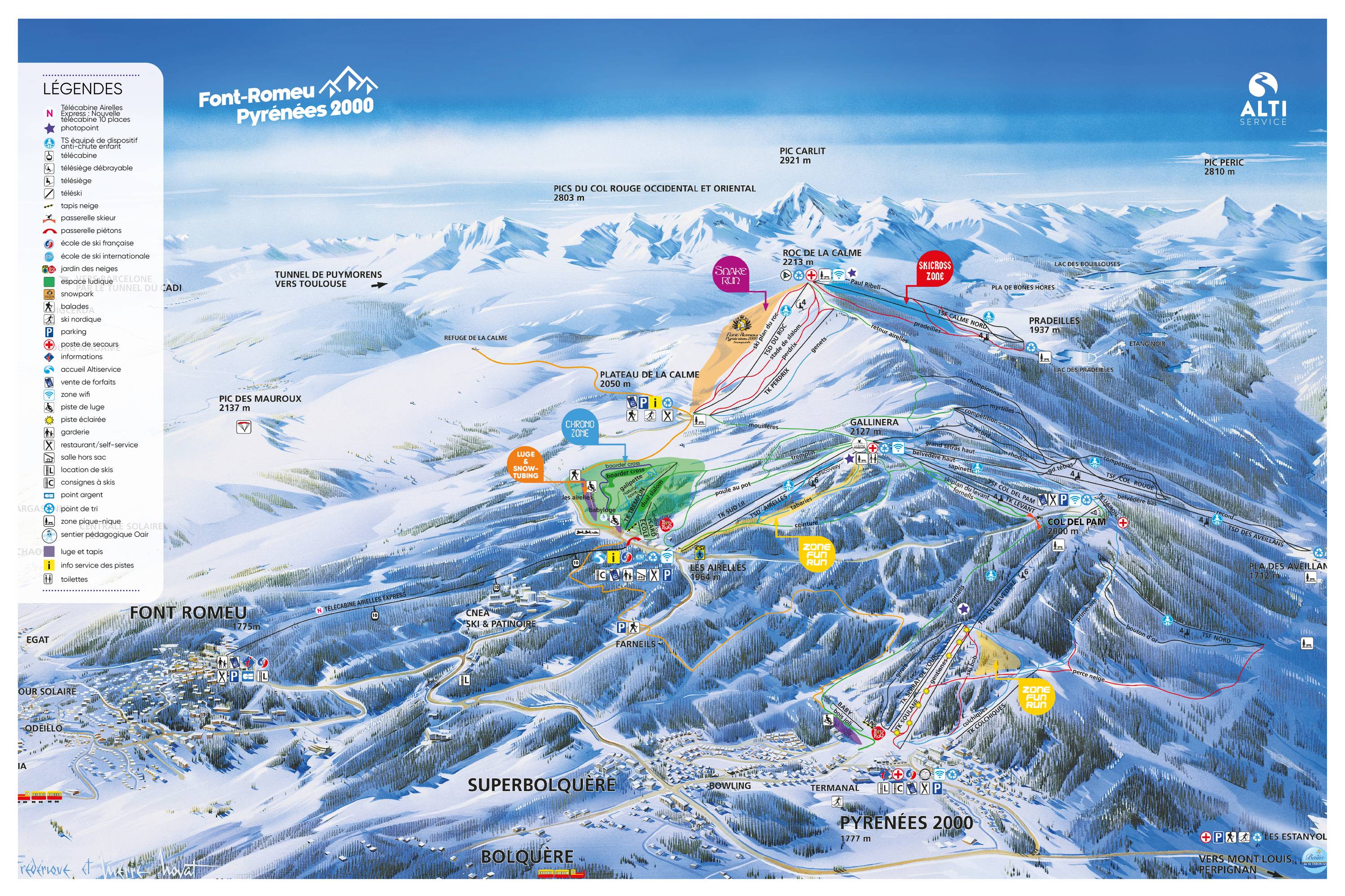 Piste map Bolqure Pyrnes 2000