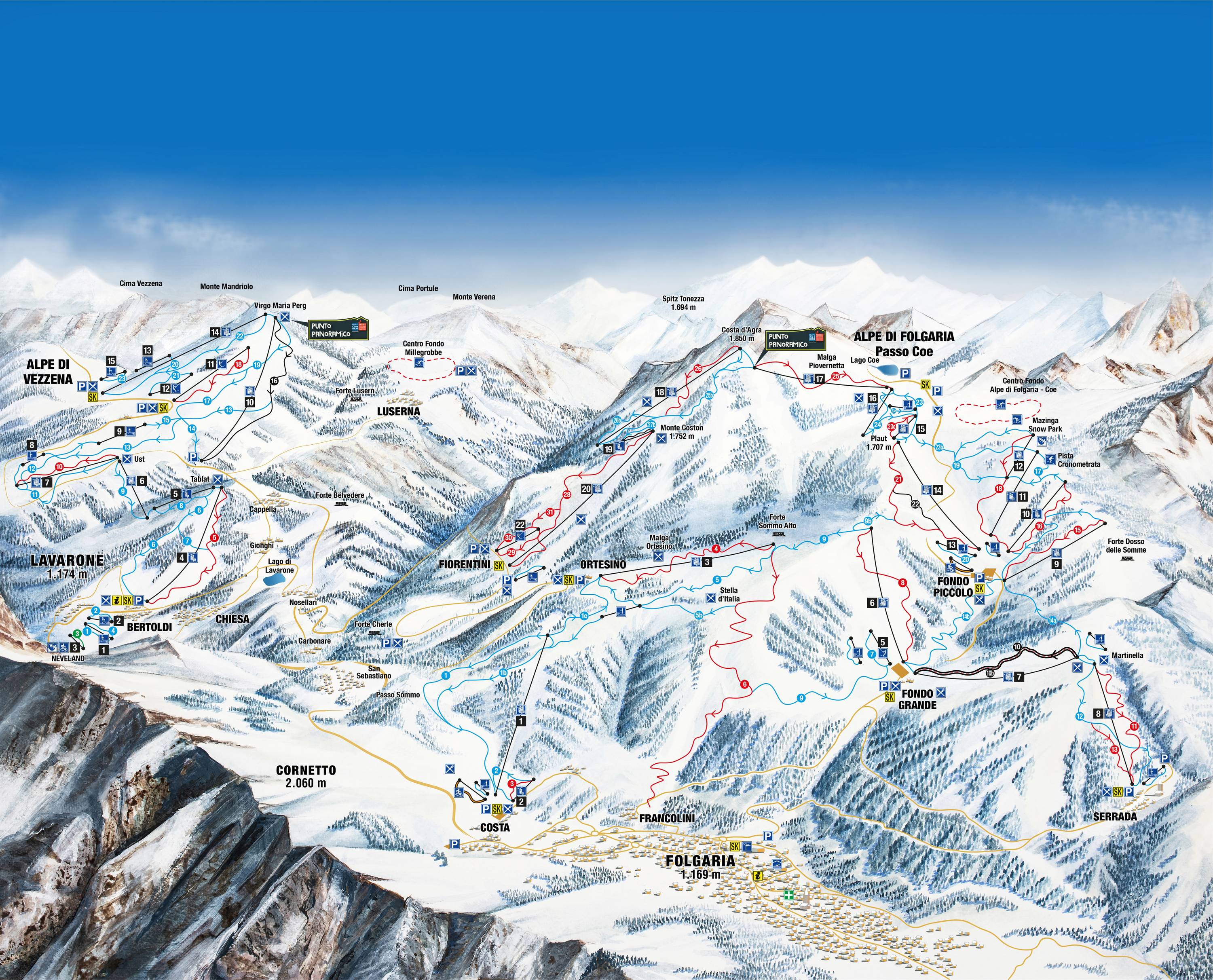 Piste map Folgaria