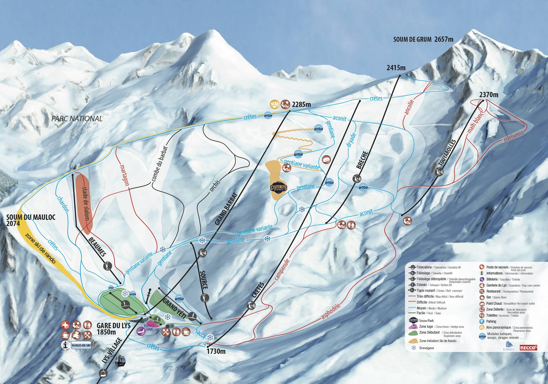 Piste map Cauterets