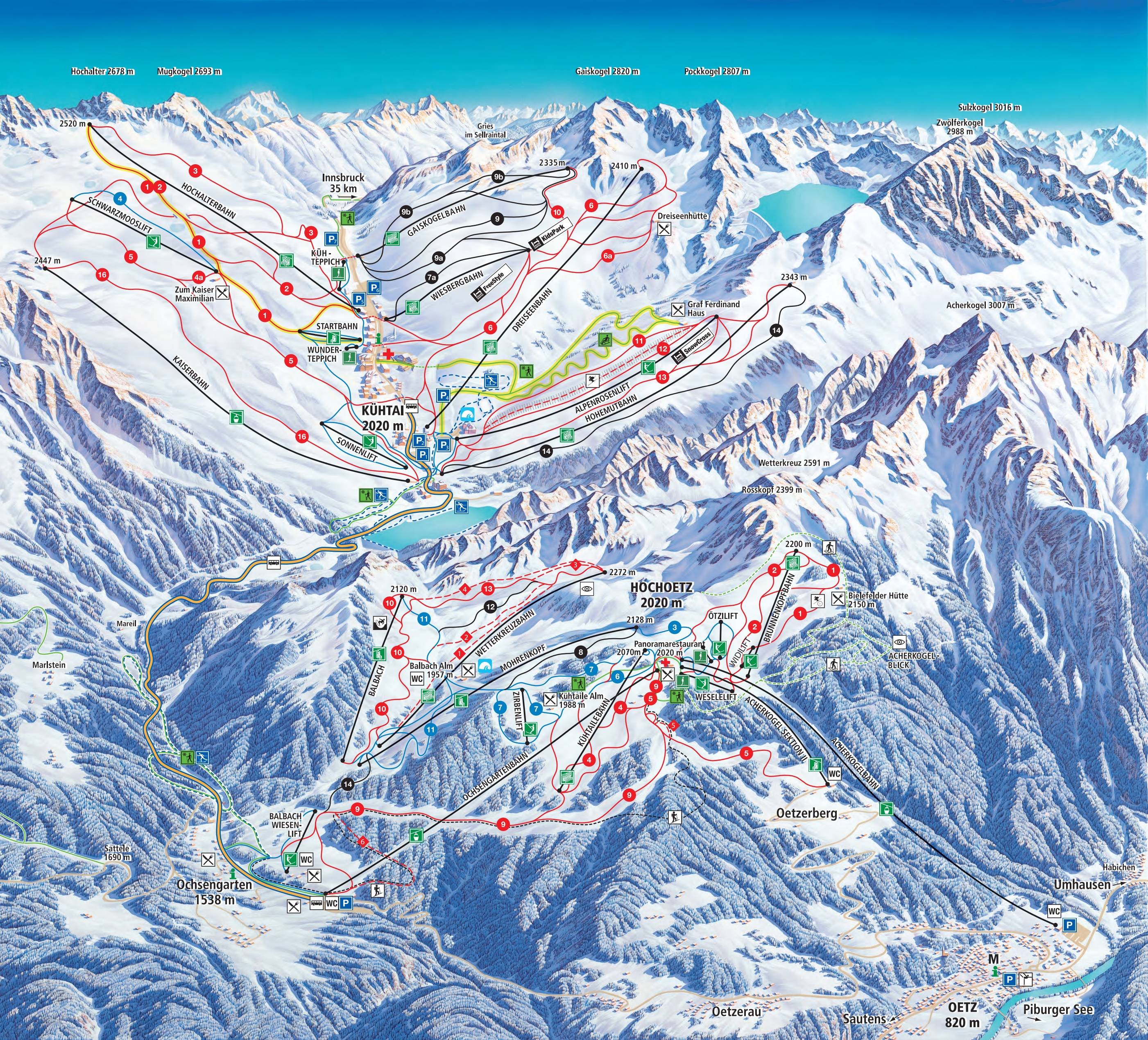 Piste map Oetz (Hochoetz)