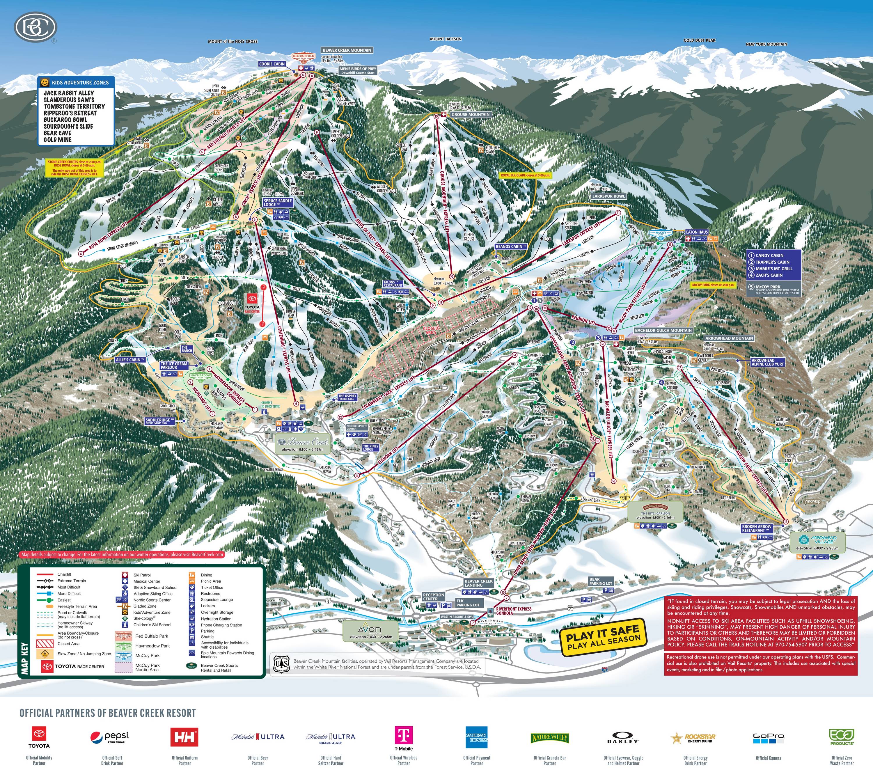 Piste map Beaver Creek