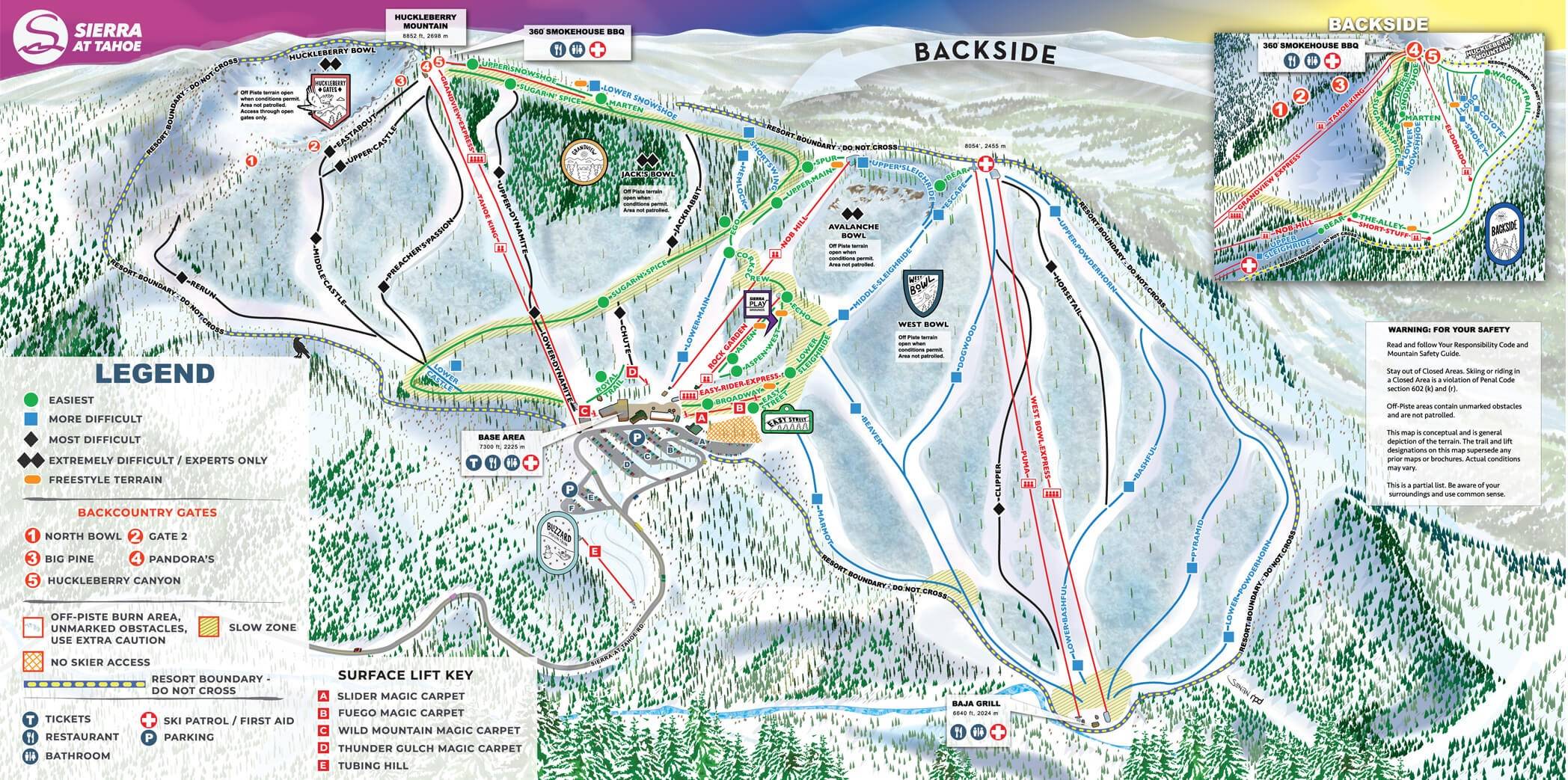 Piste map Sierra At Tahoe