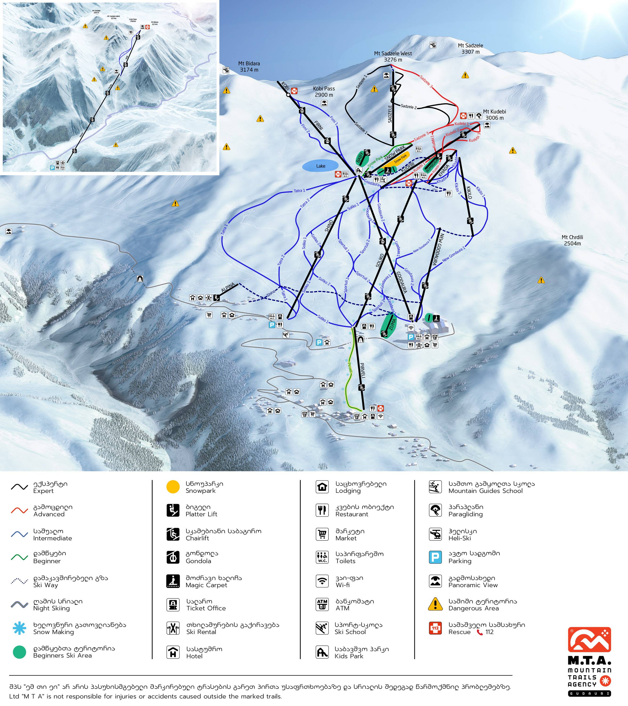 Piste map Gudauri