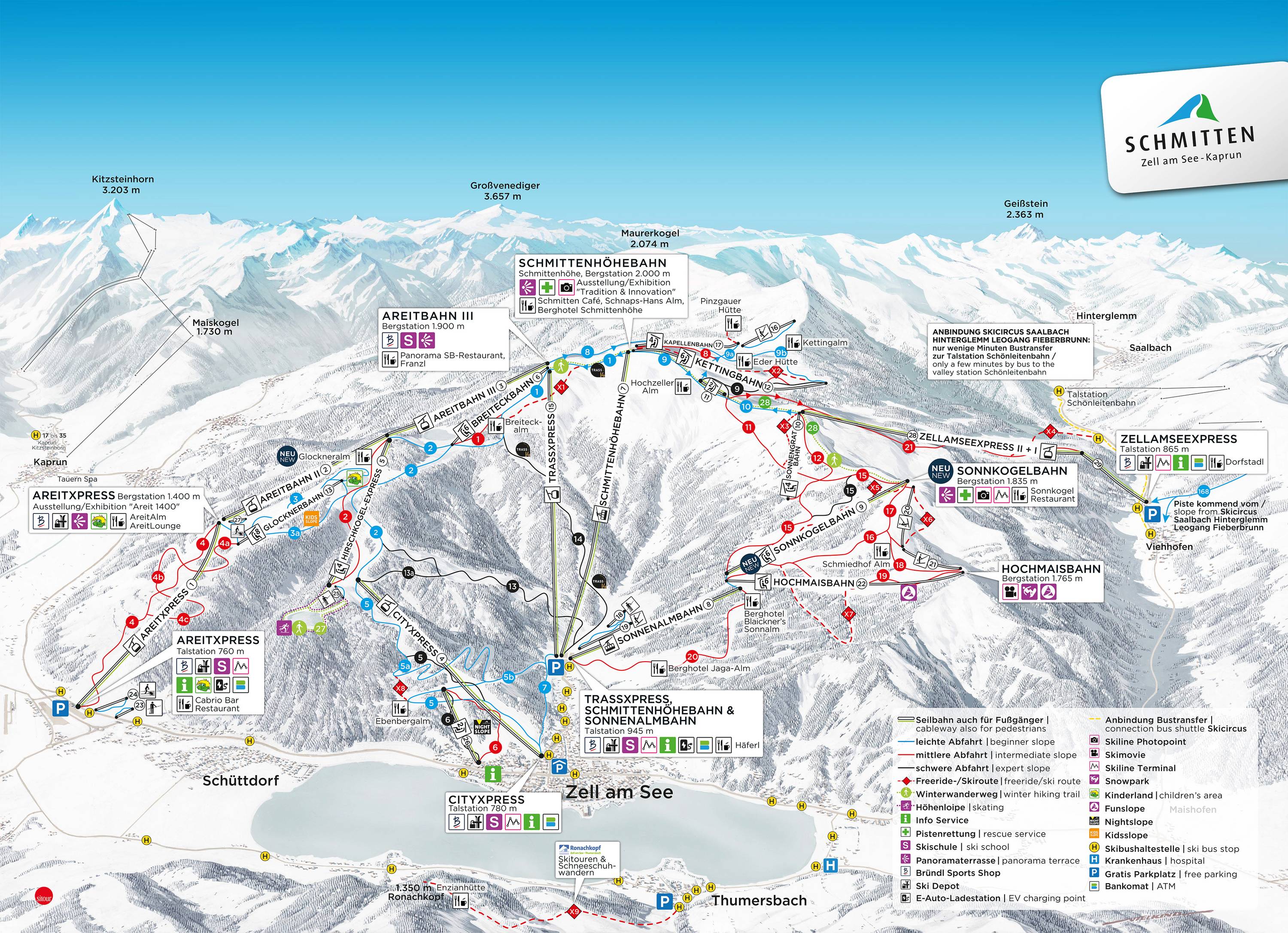 Piste map Zell am See