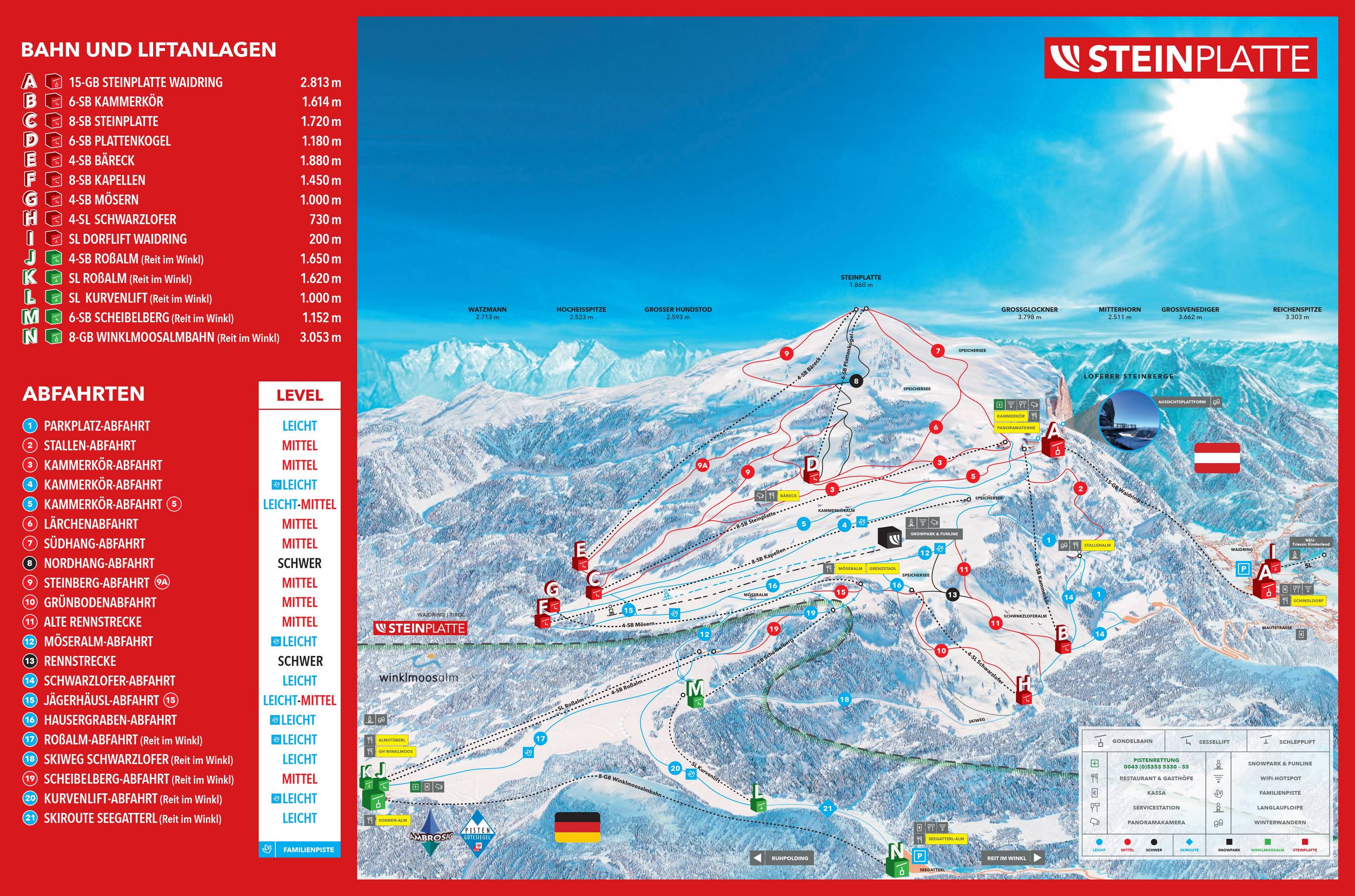 Piste map Waidring