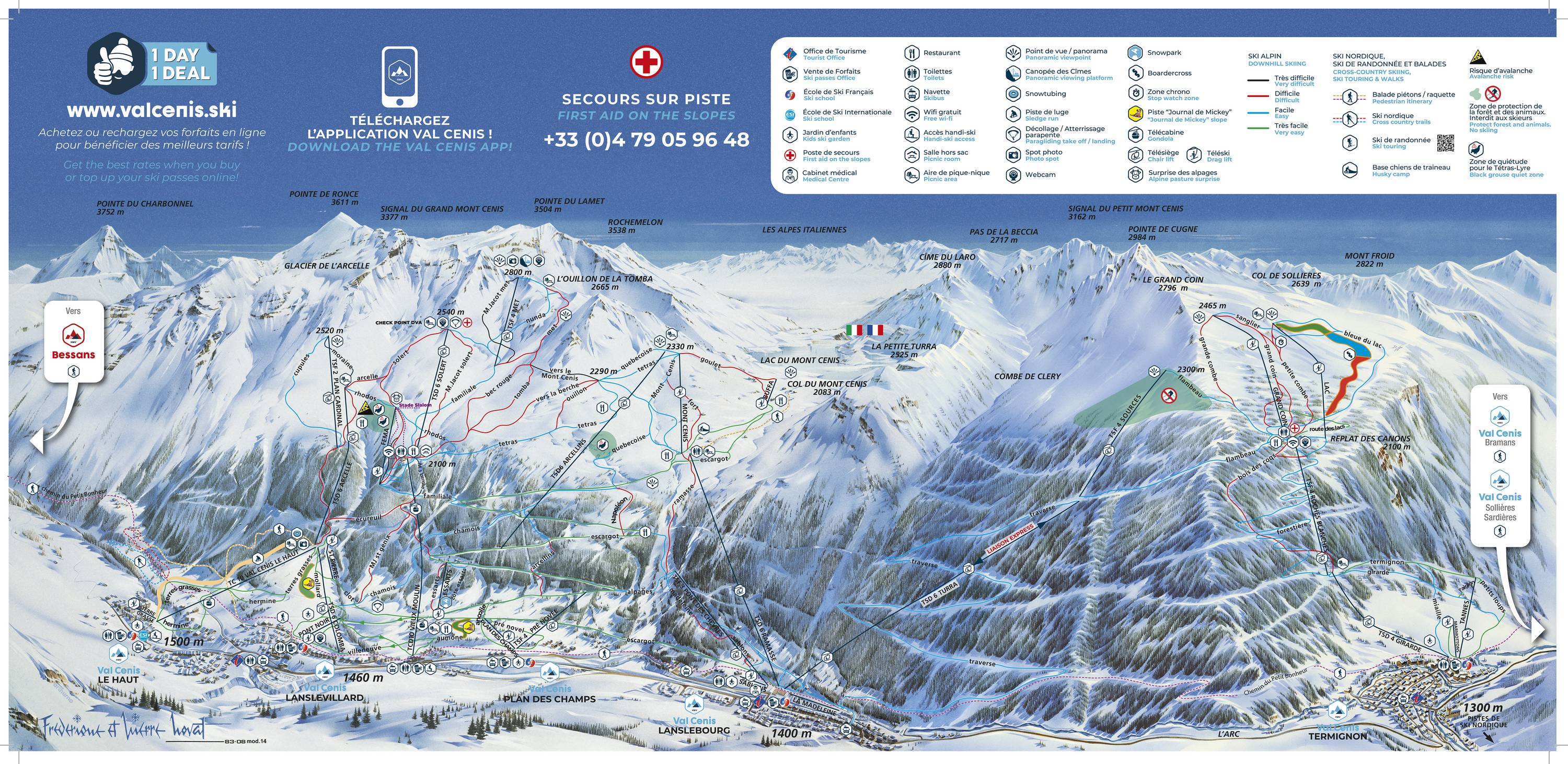 Piste map Val Cenis