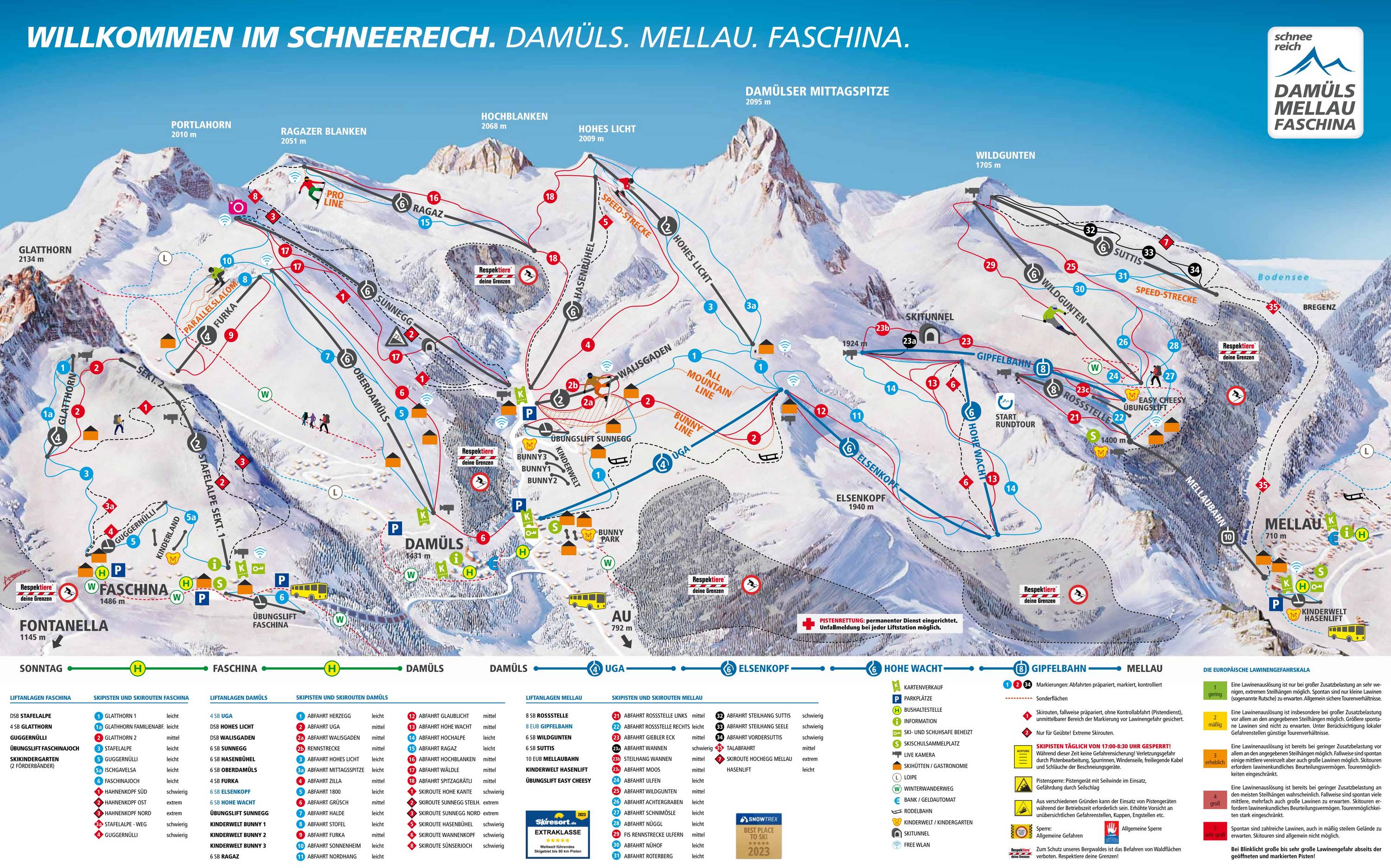 Piste map Damls Mellau