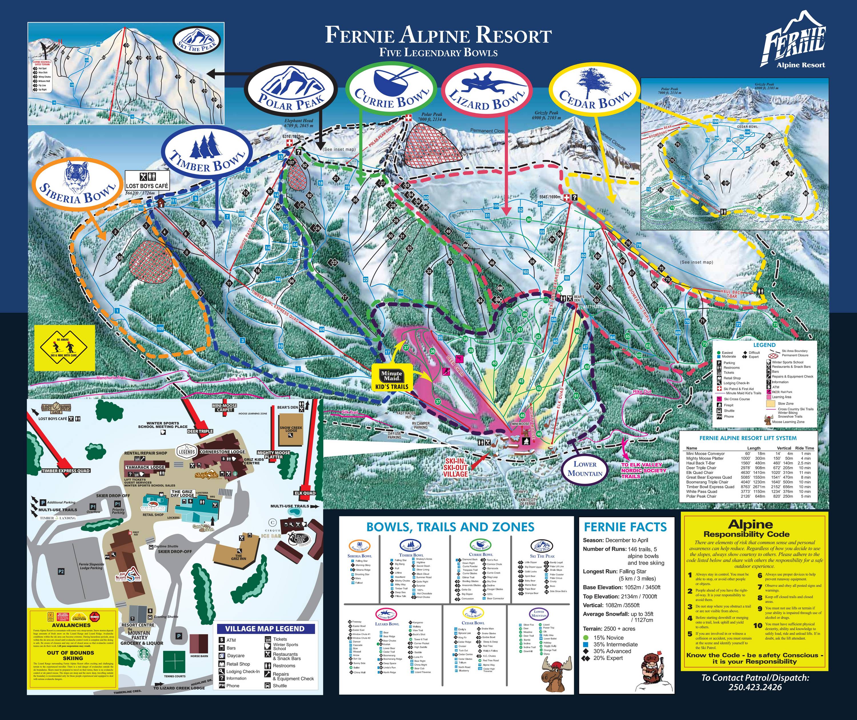 Piste map Fernie