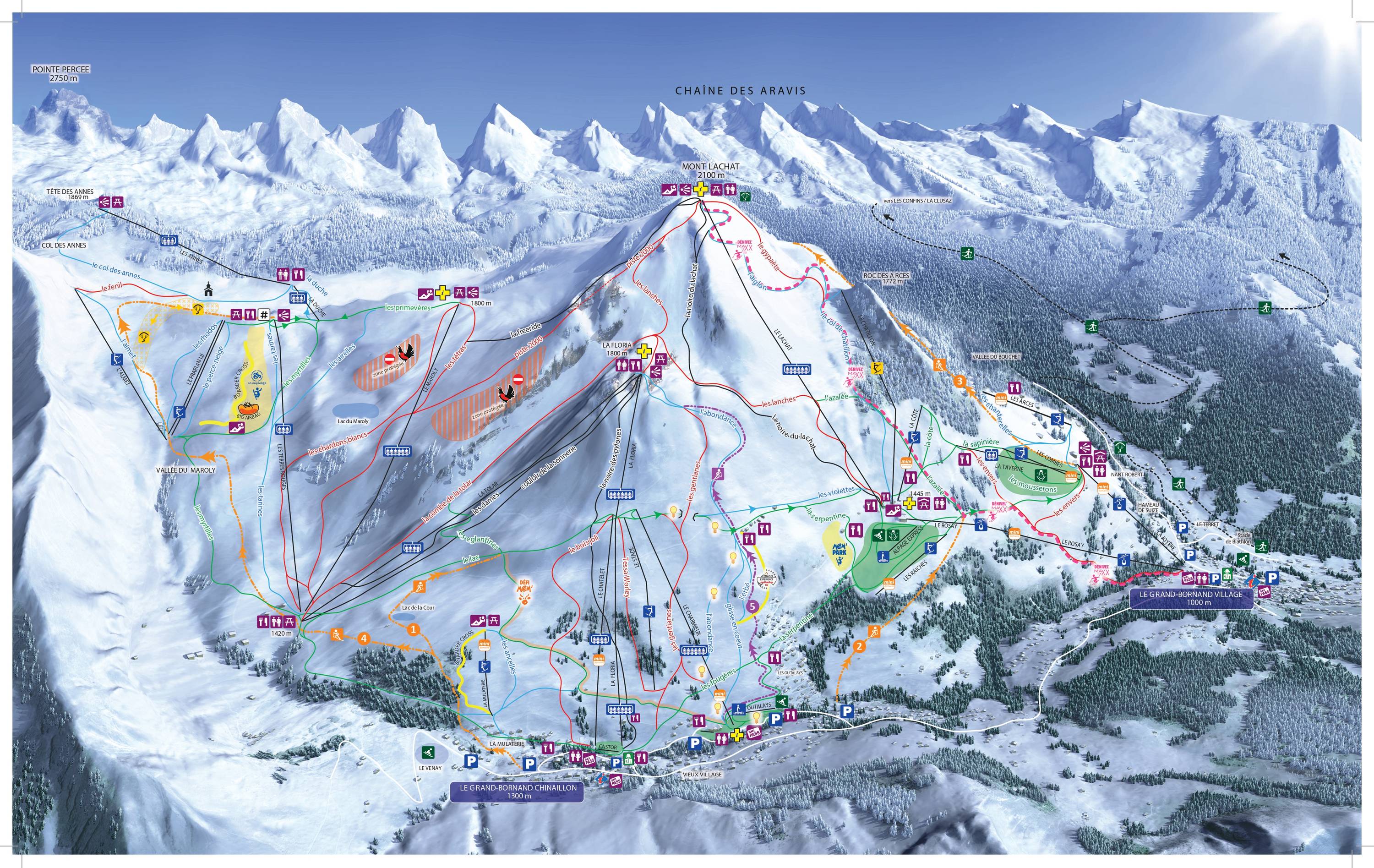 Piste map Le Grand Bornand