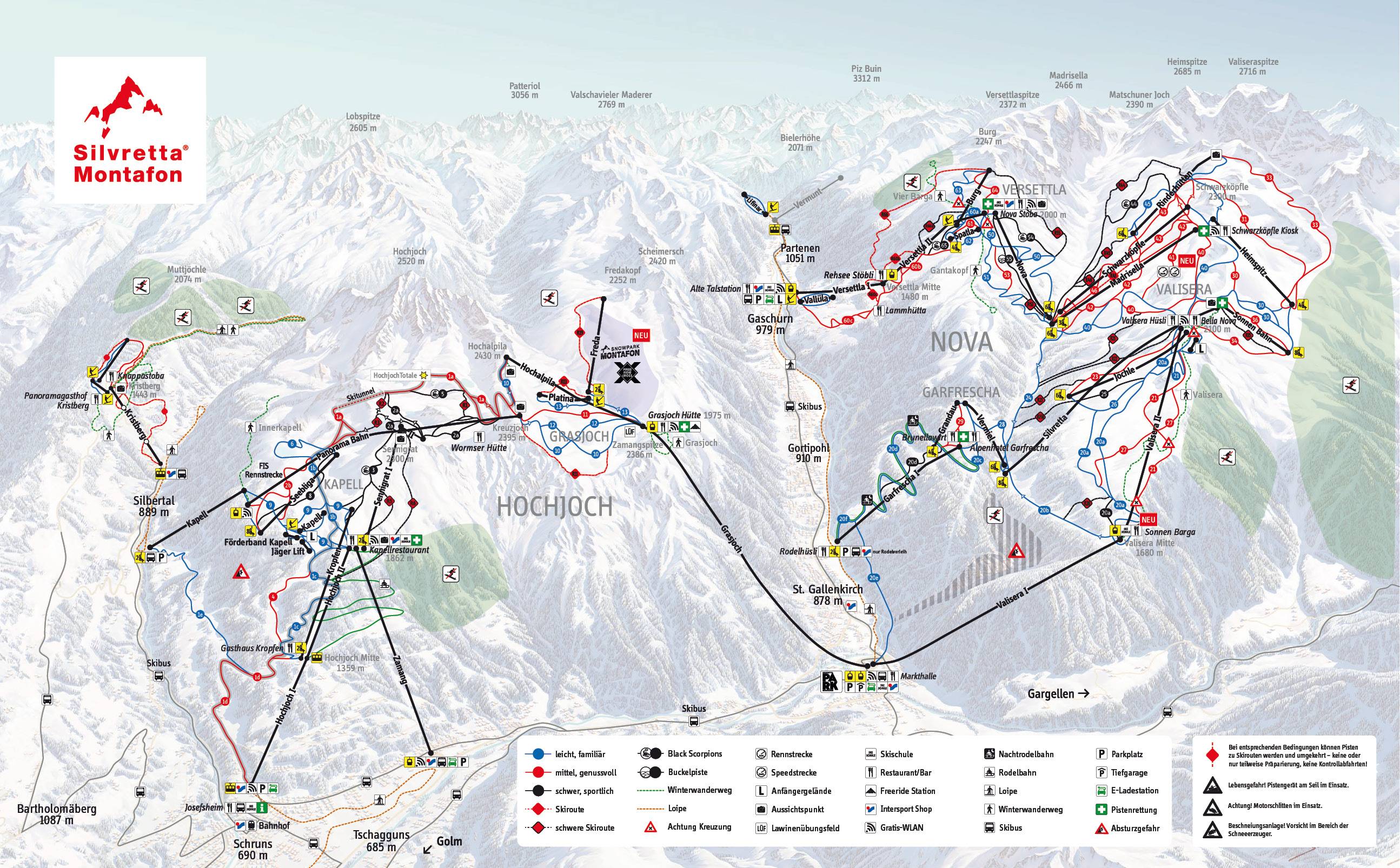 Piste map Montafon