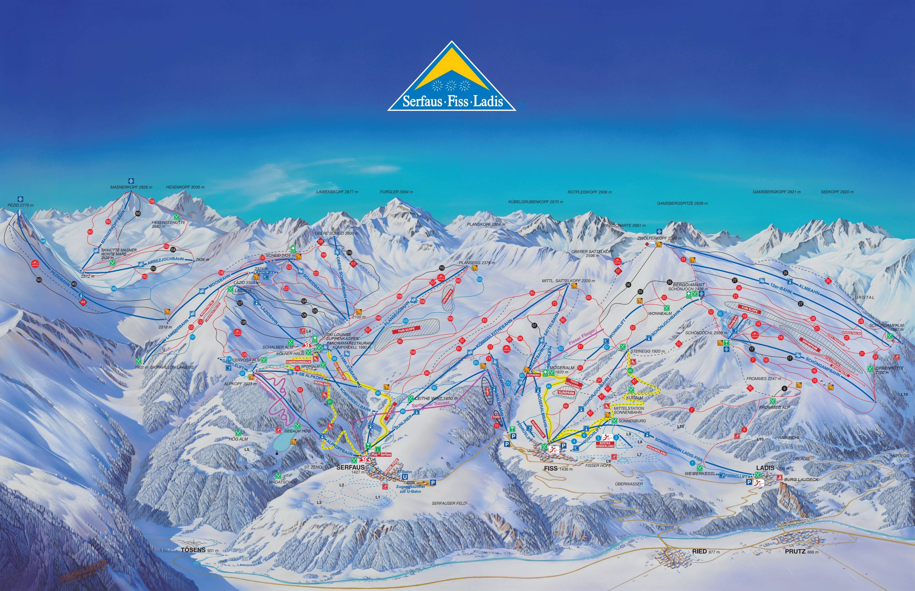 Piste map Serfaus - Fiss - Ladis