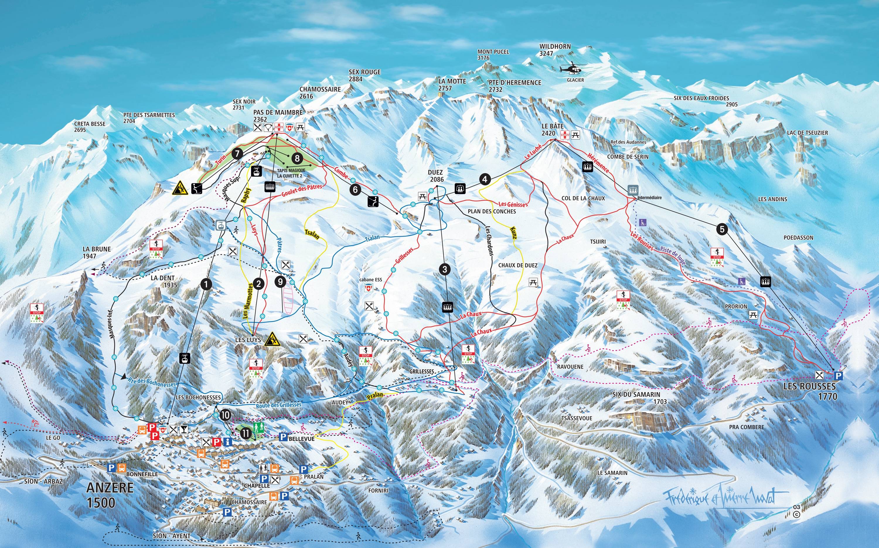 Piste map Anzre