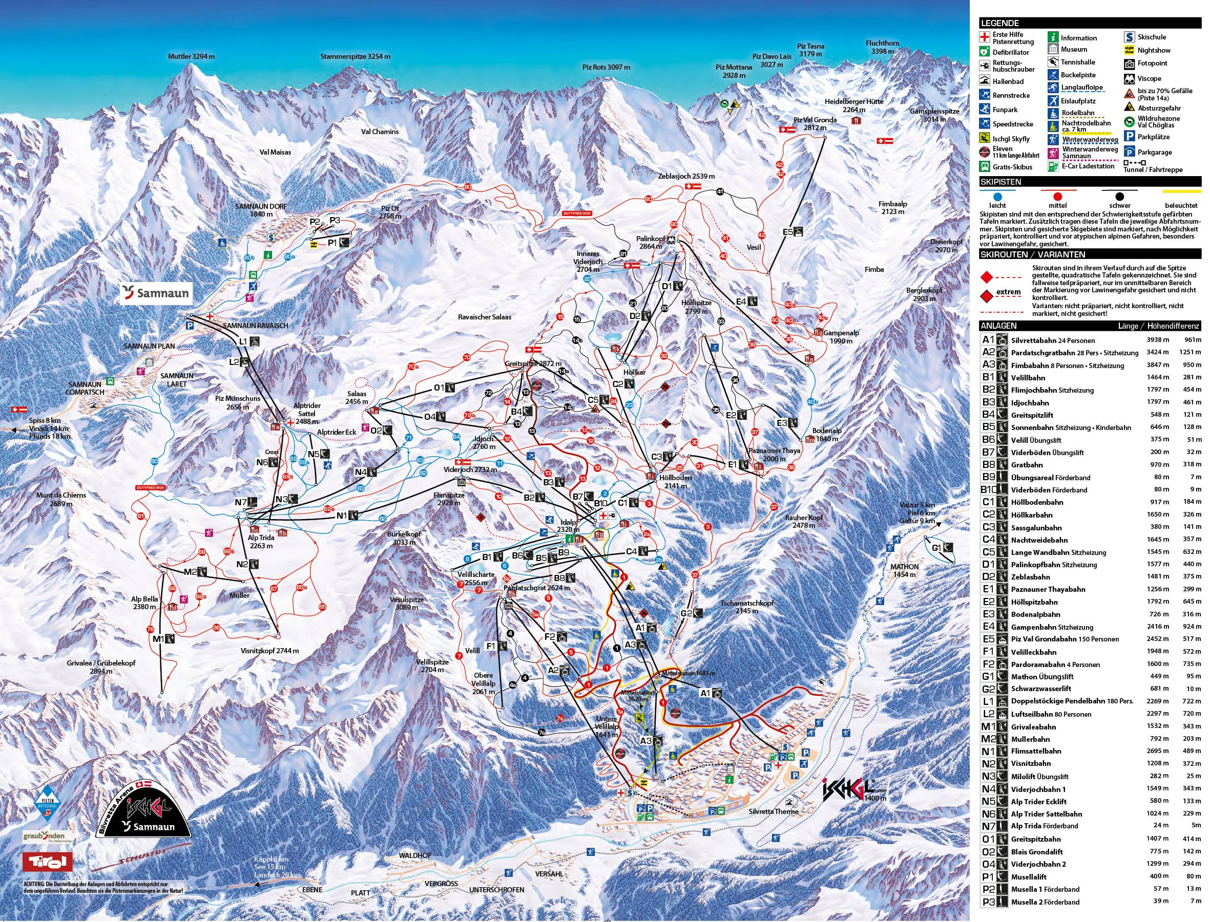 Piste map Ischgl