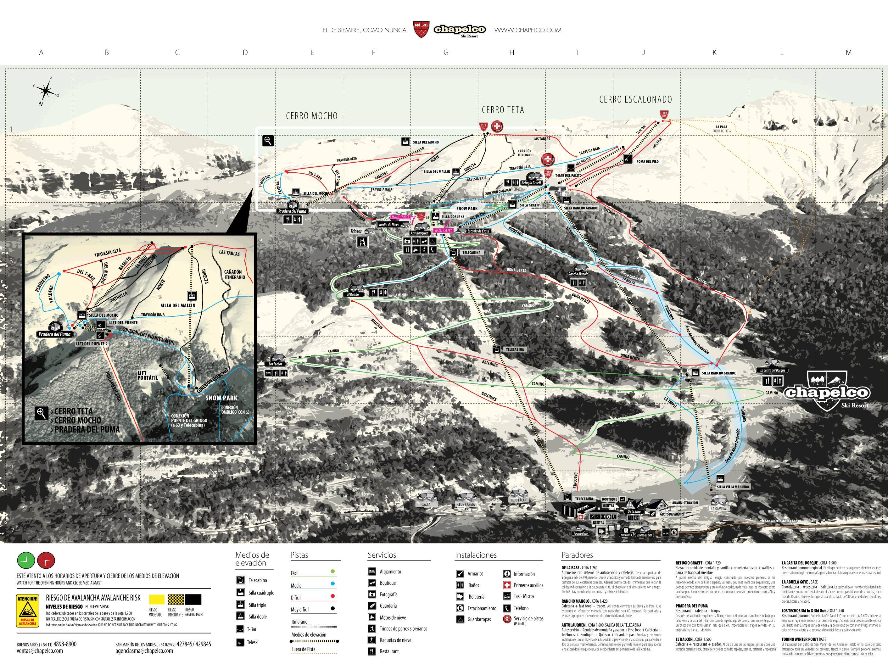 Piste map Chapelco