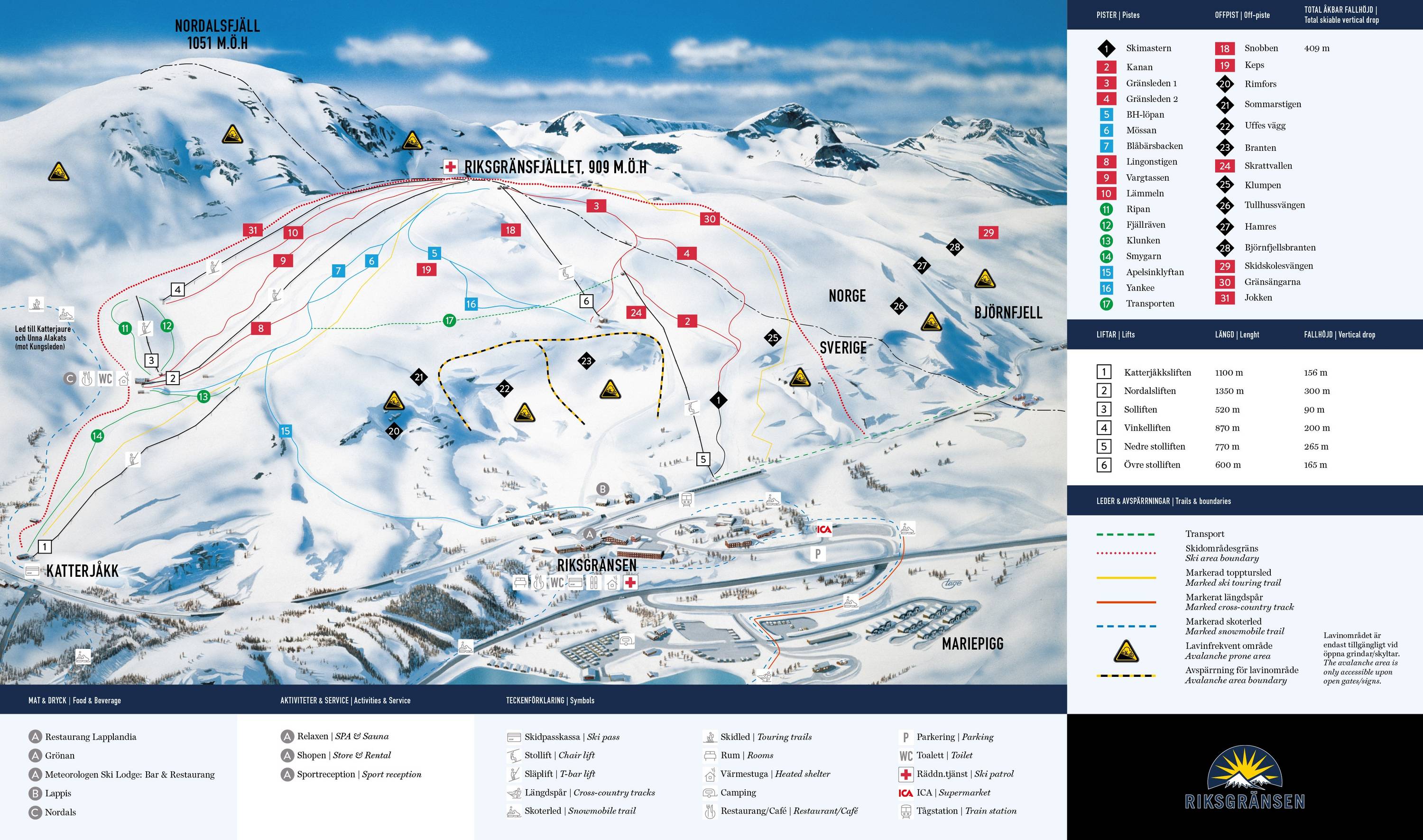 Piste map Riksgrnsen