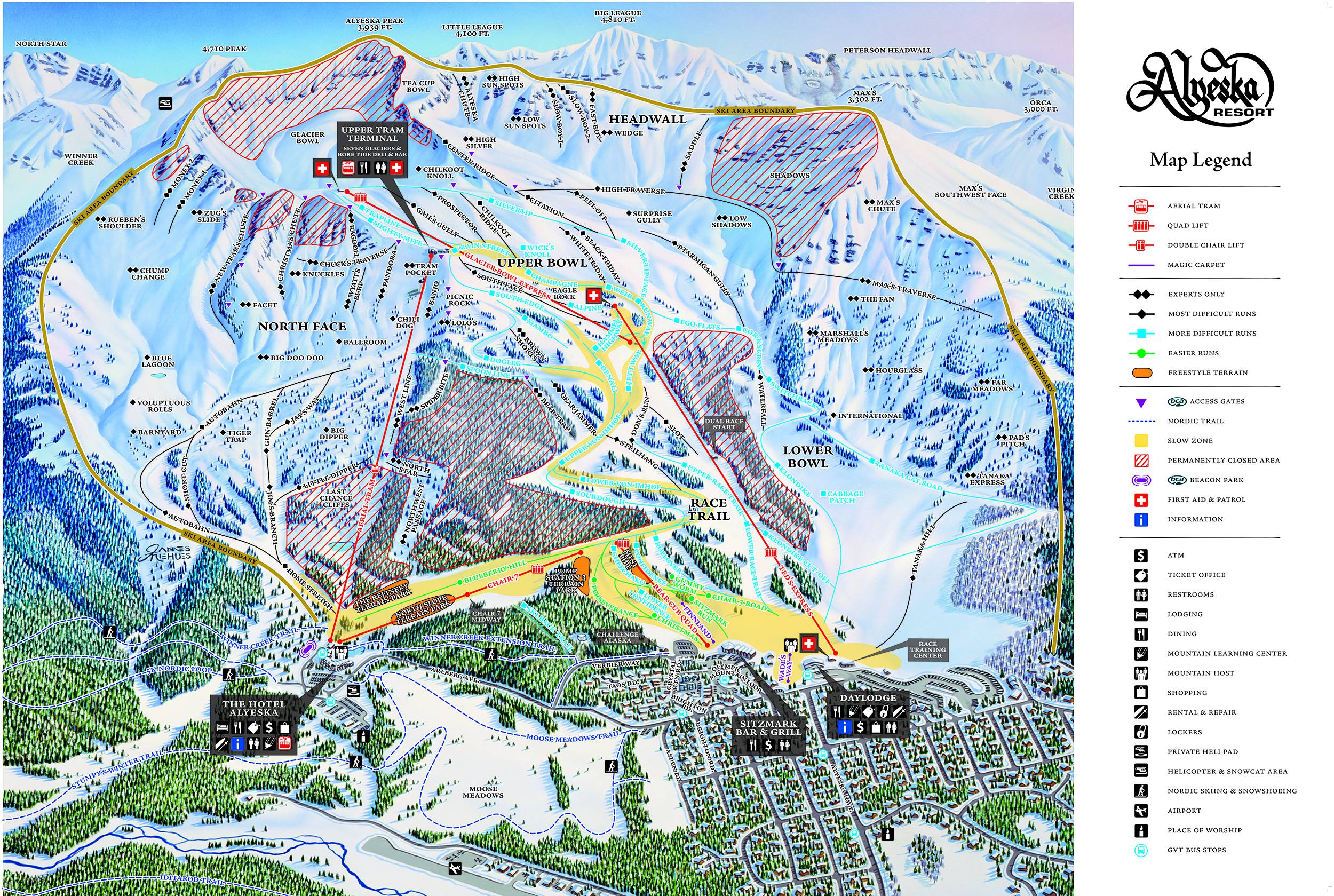 Piste map Aleyska Resort