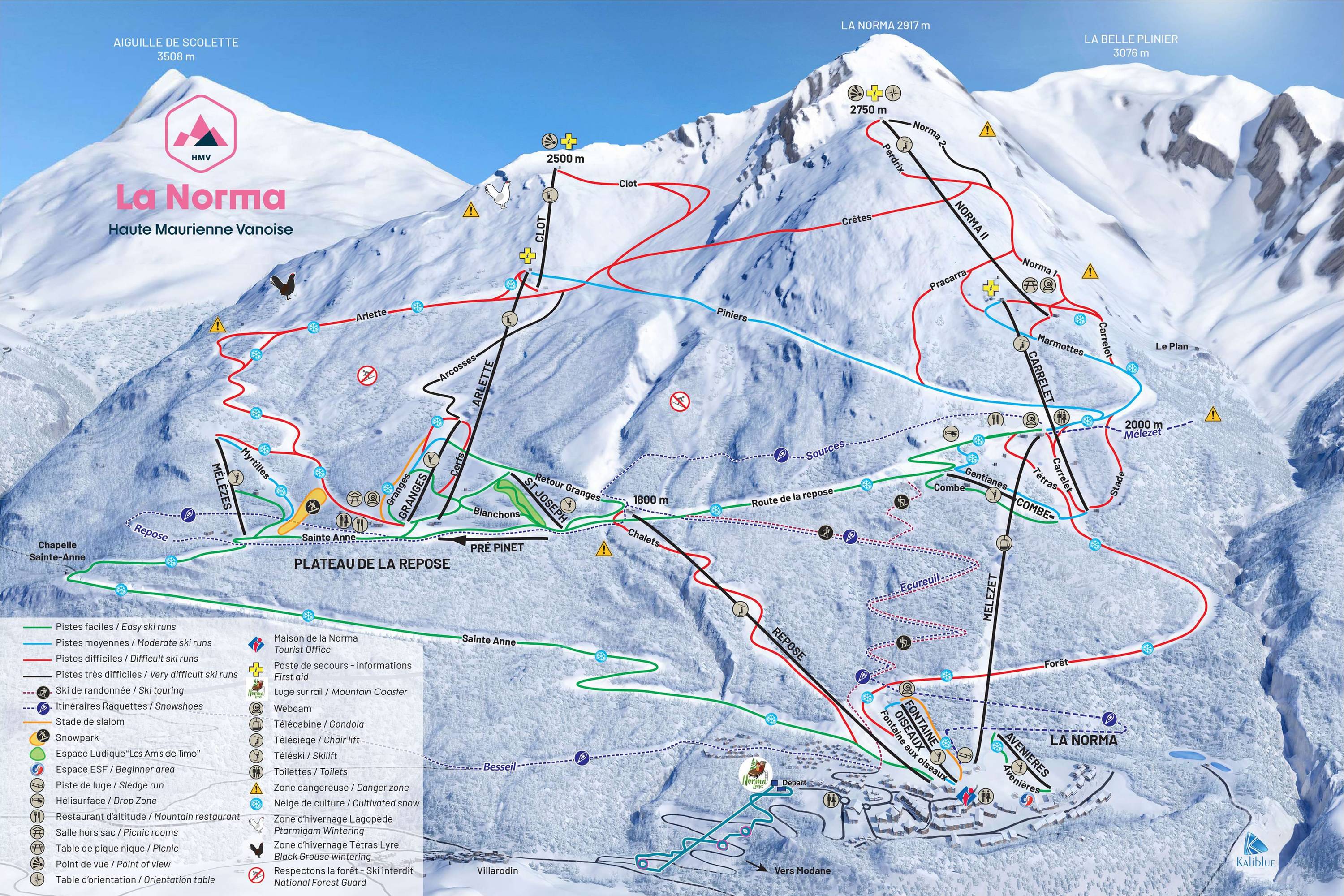 Piste map La Norma