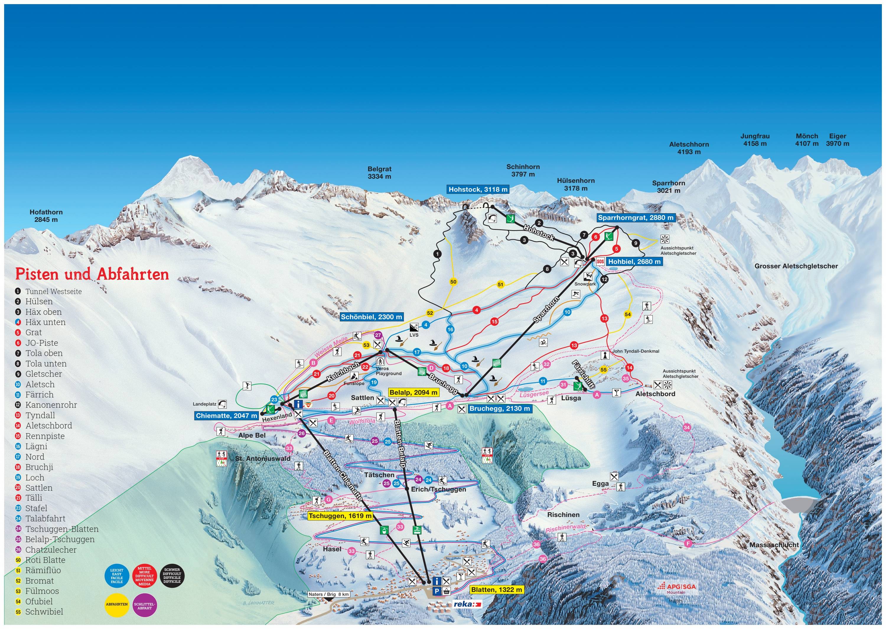 Piste map Blatten-Belalp