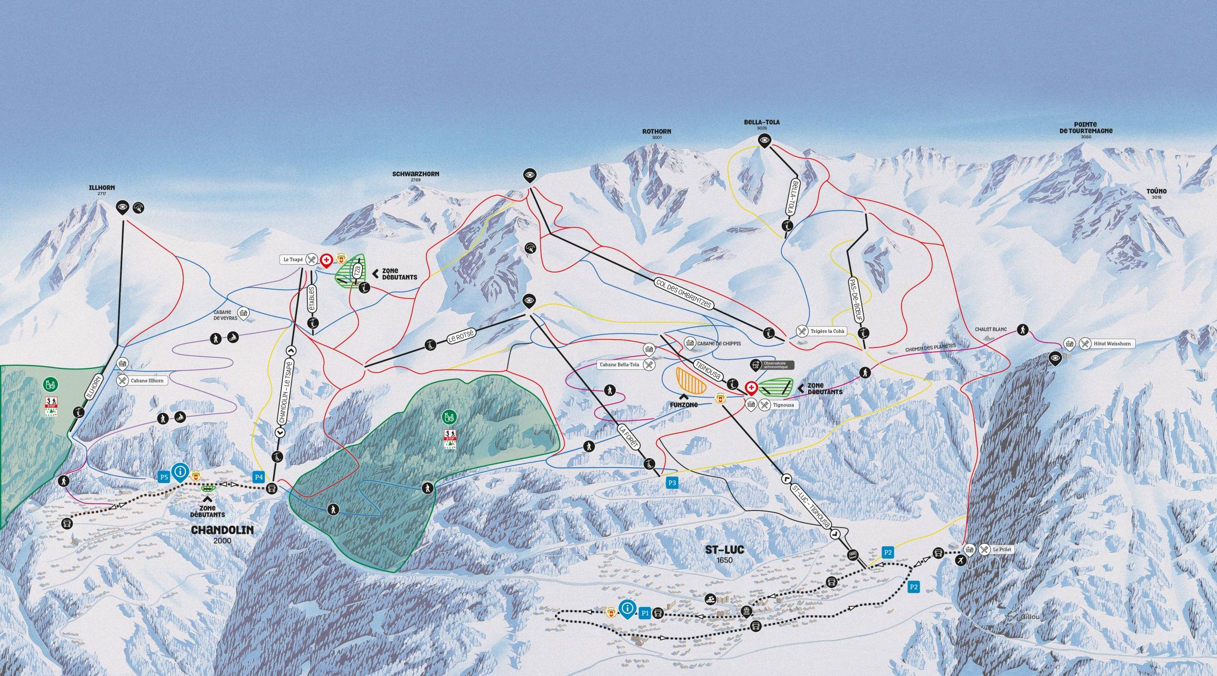 Piste map Chandolin/Saint Luc