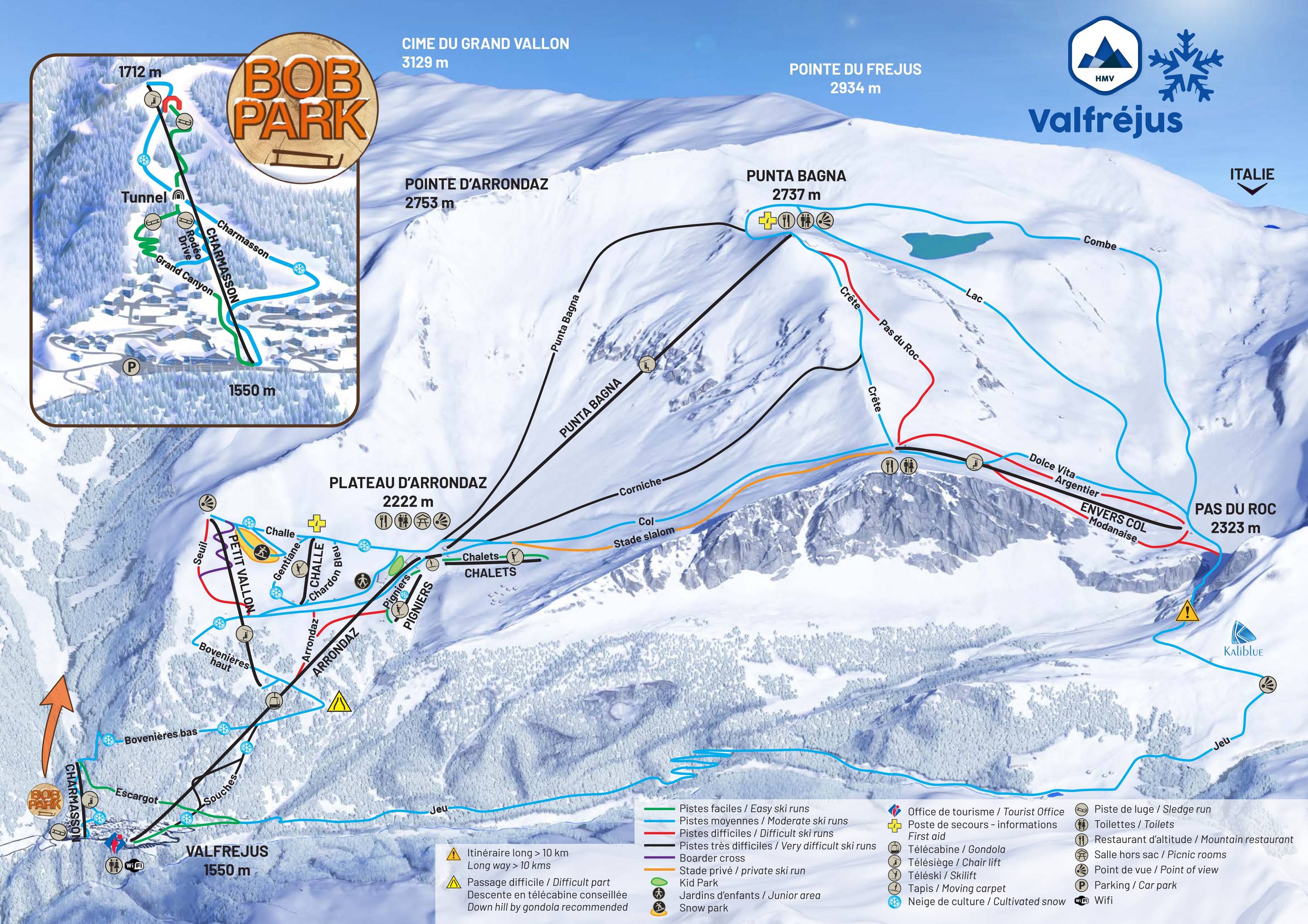 Piste map Valfrejus