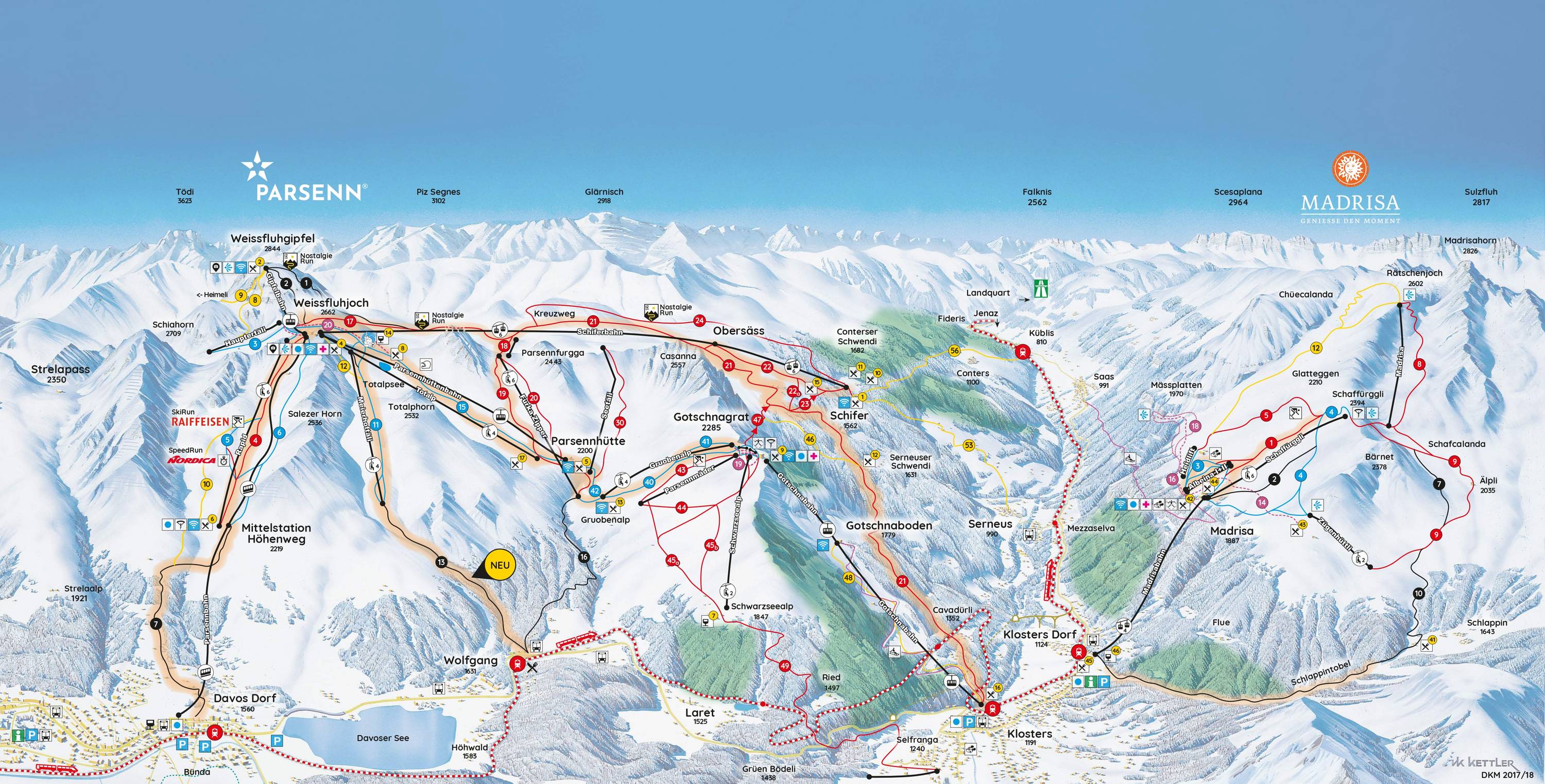 Piste map Davos