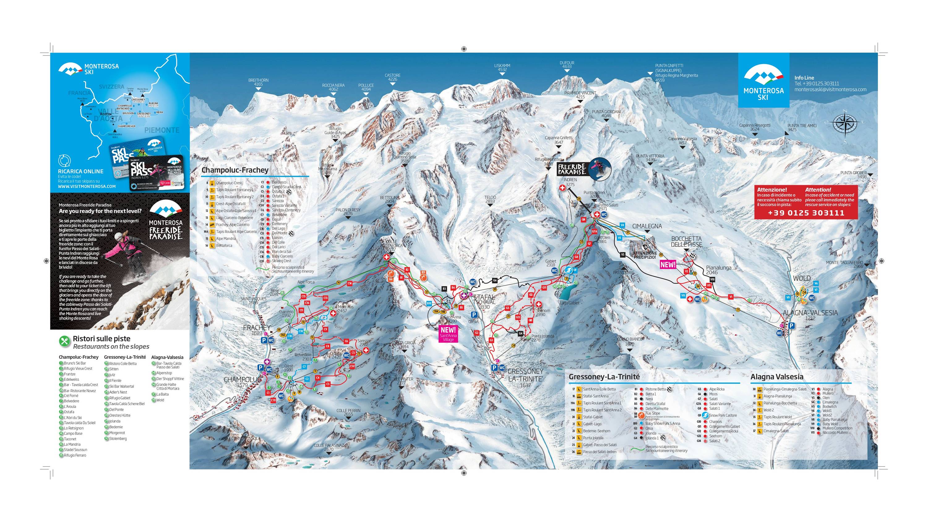 Piste map Gressoney