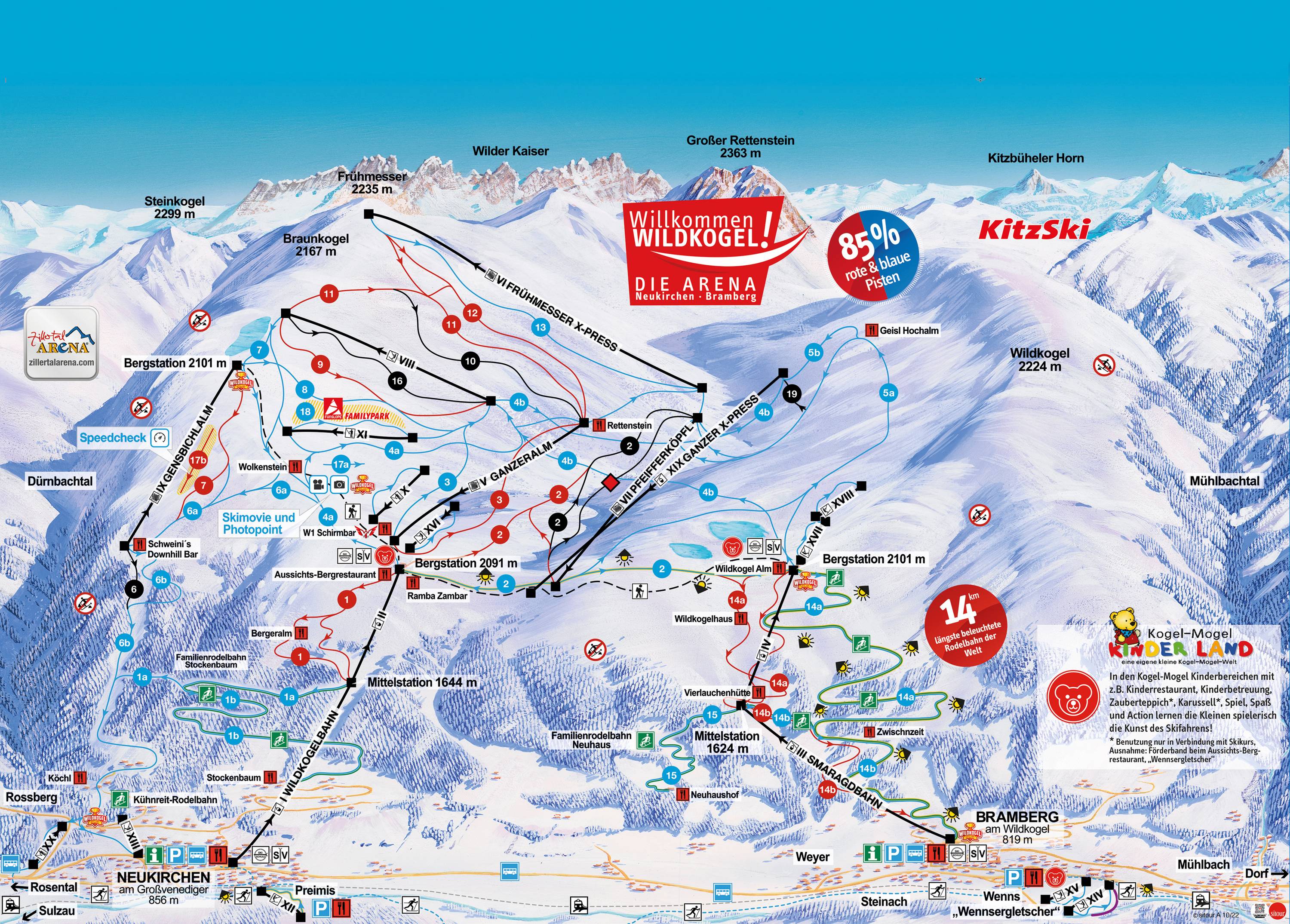 Piste map Neukirchen (Wildkogel)