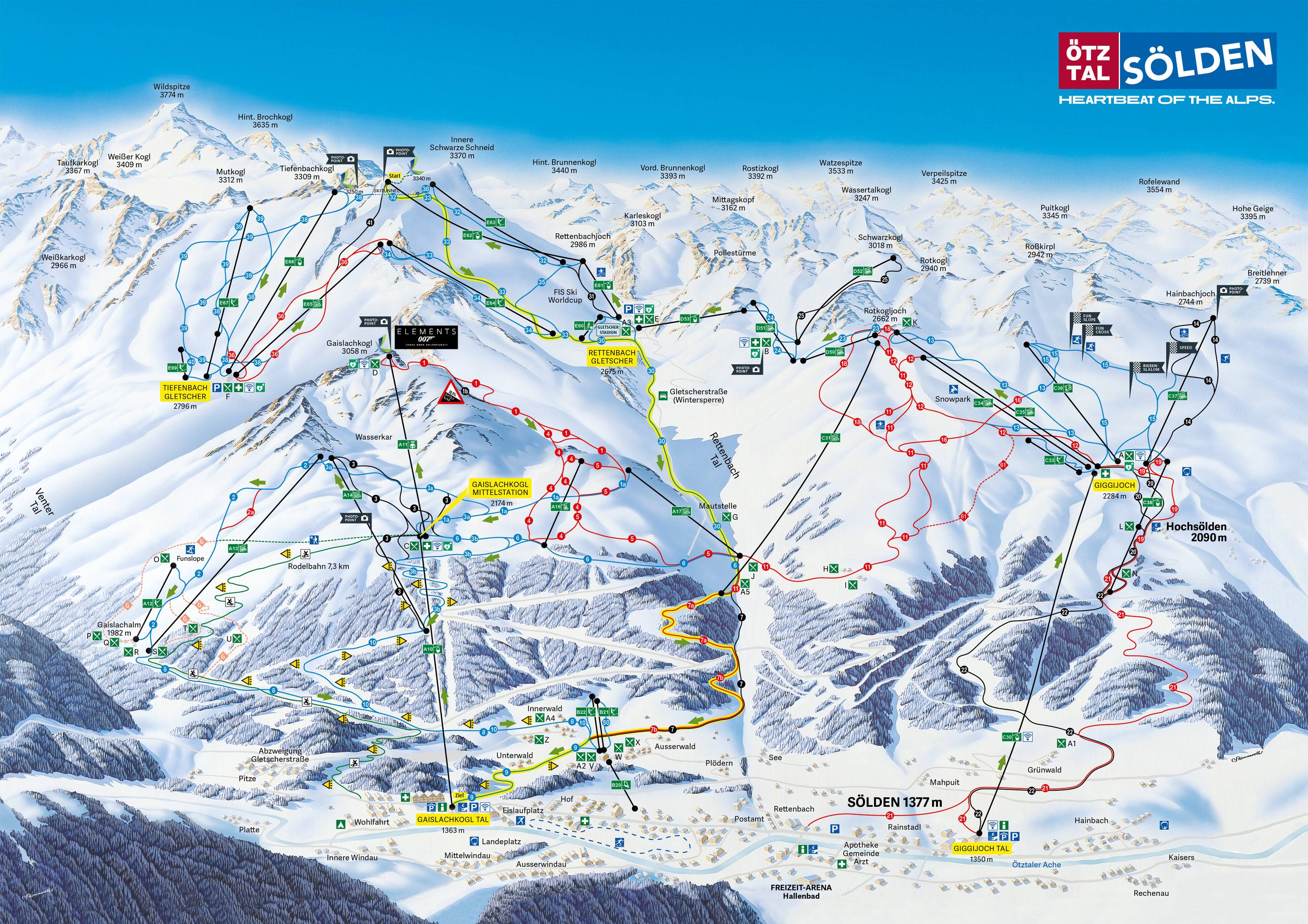 Piste map Slden