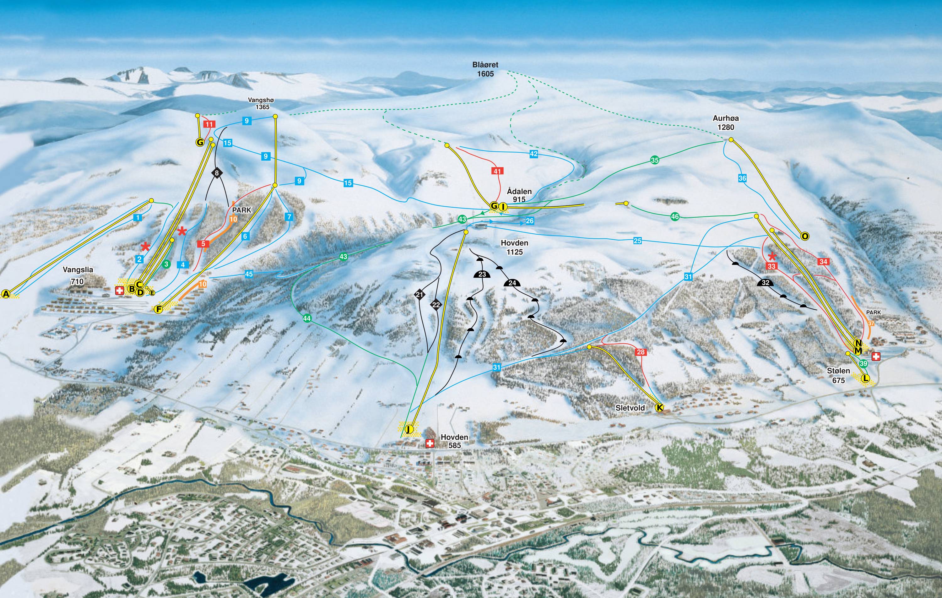 Piste map Oppdal