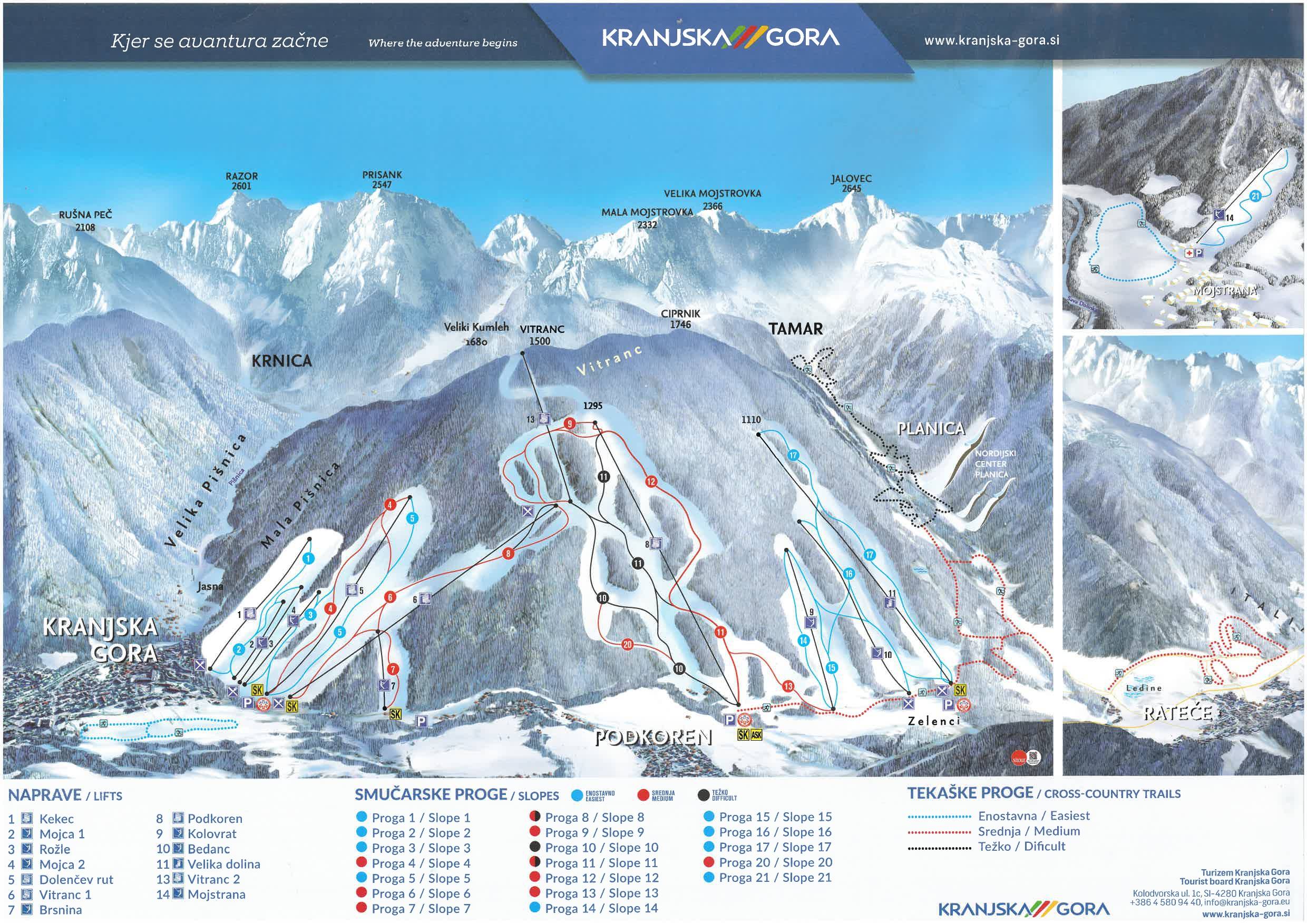 Pistkarta Kranjska Gora