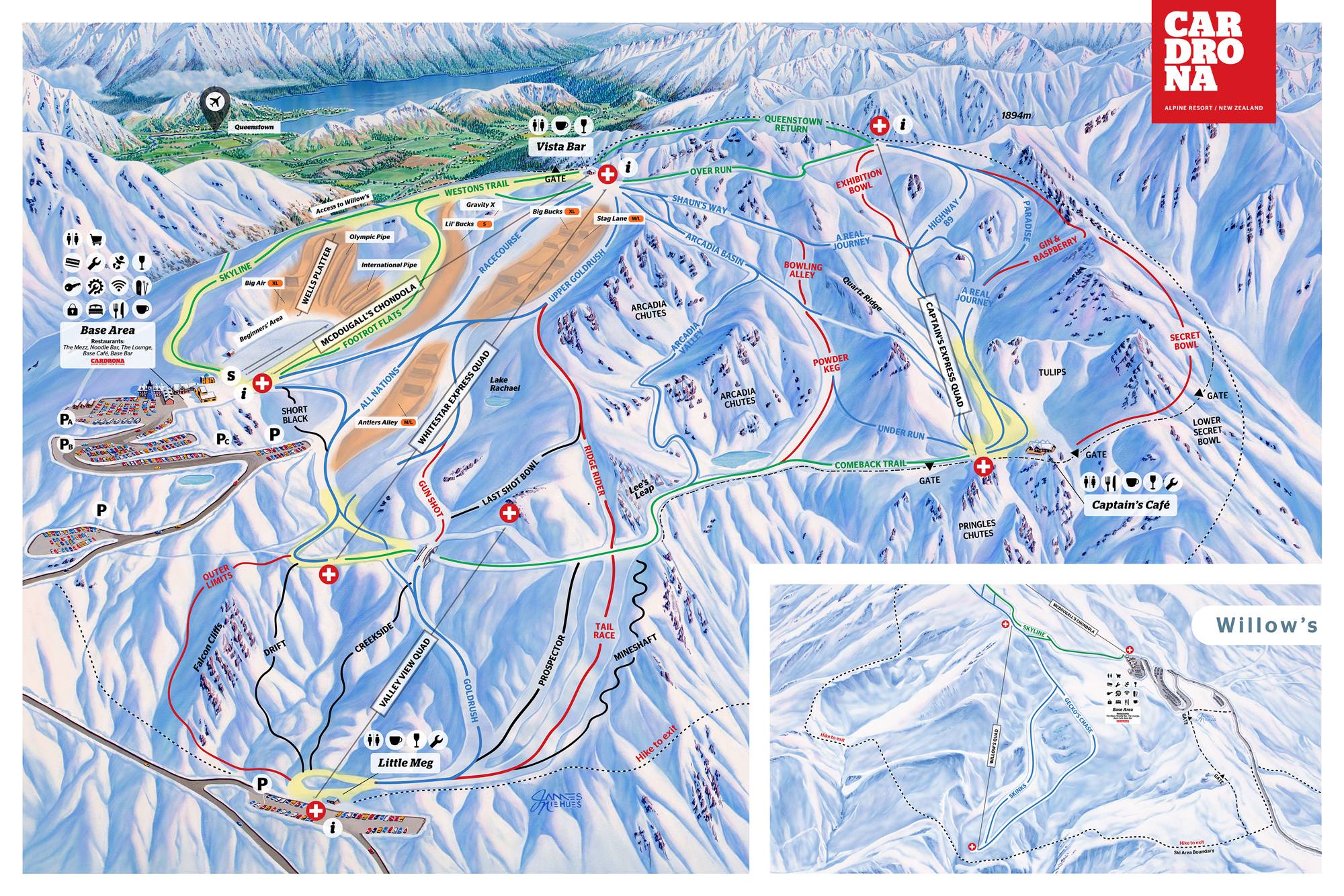 Piste map Cardrona