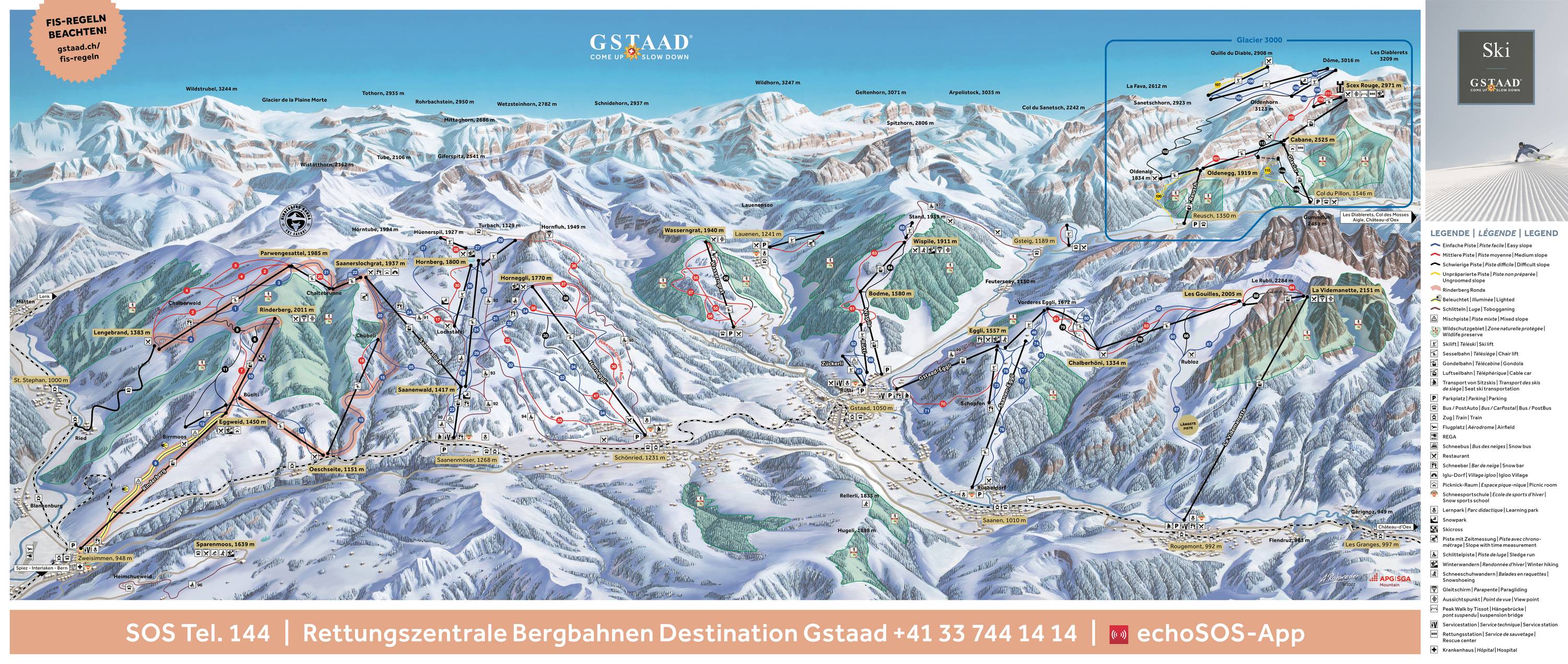 Piste map Gstaad