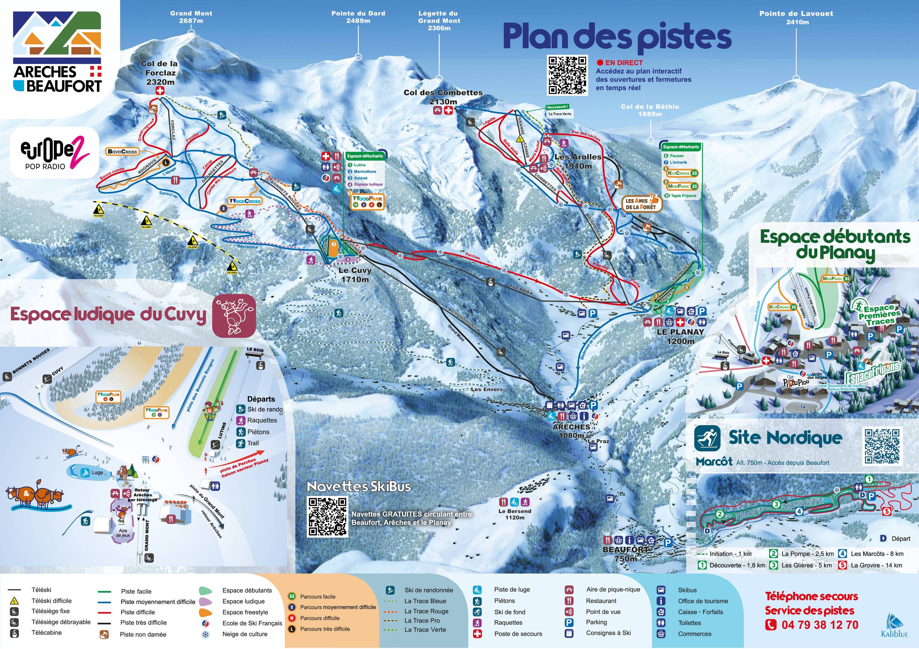 Piste map Areches Beaufort