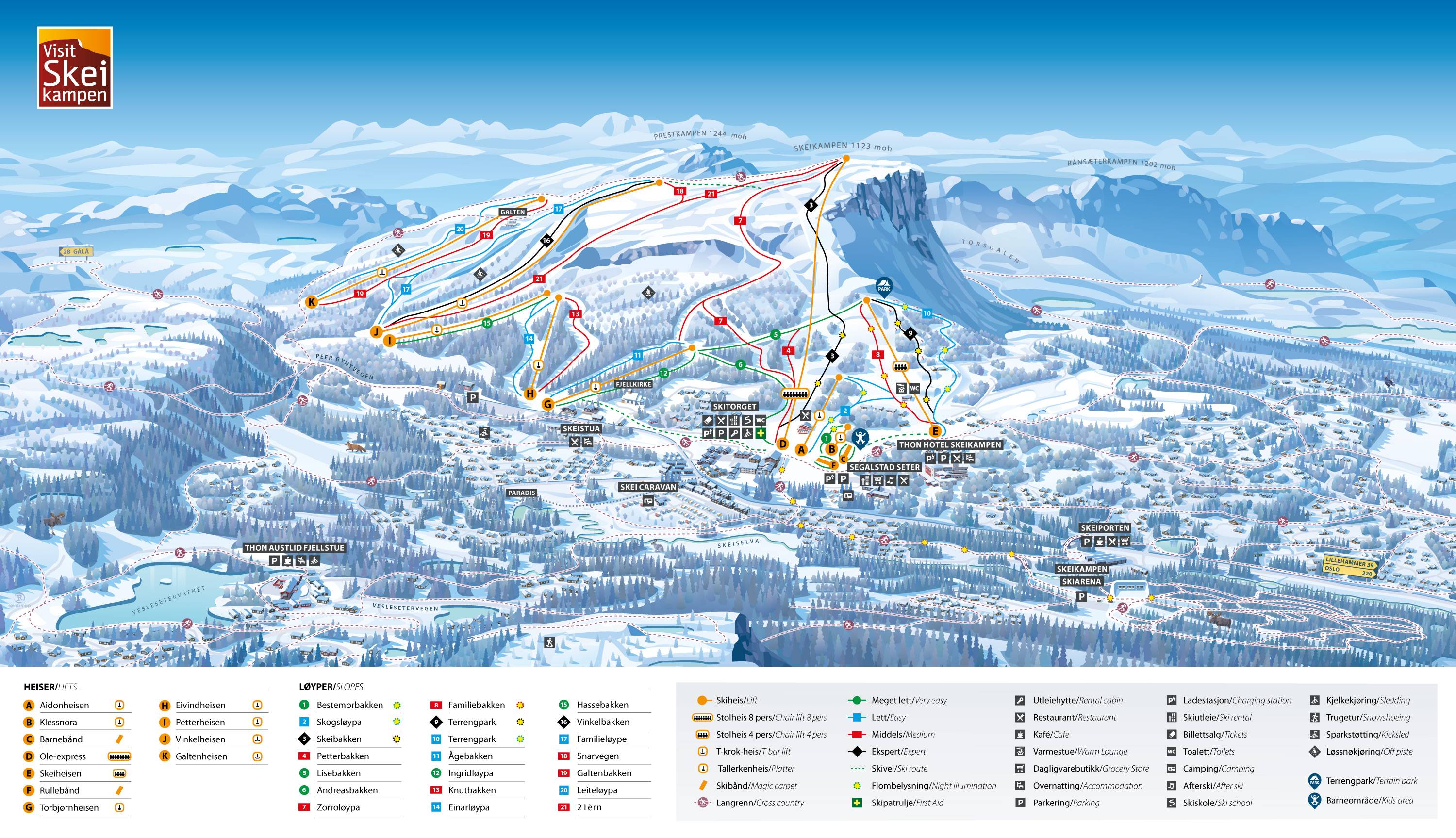 Piste map Skeikampen