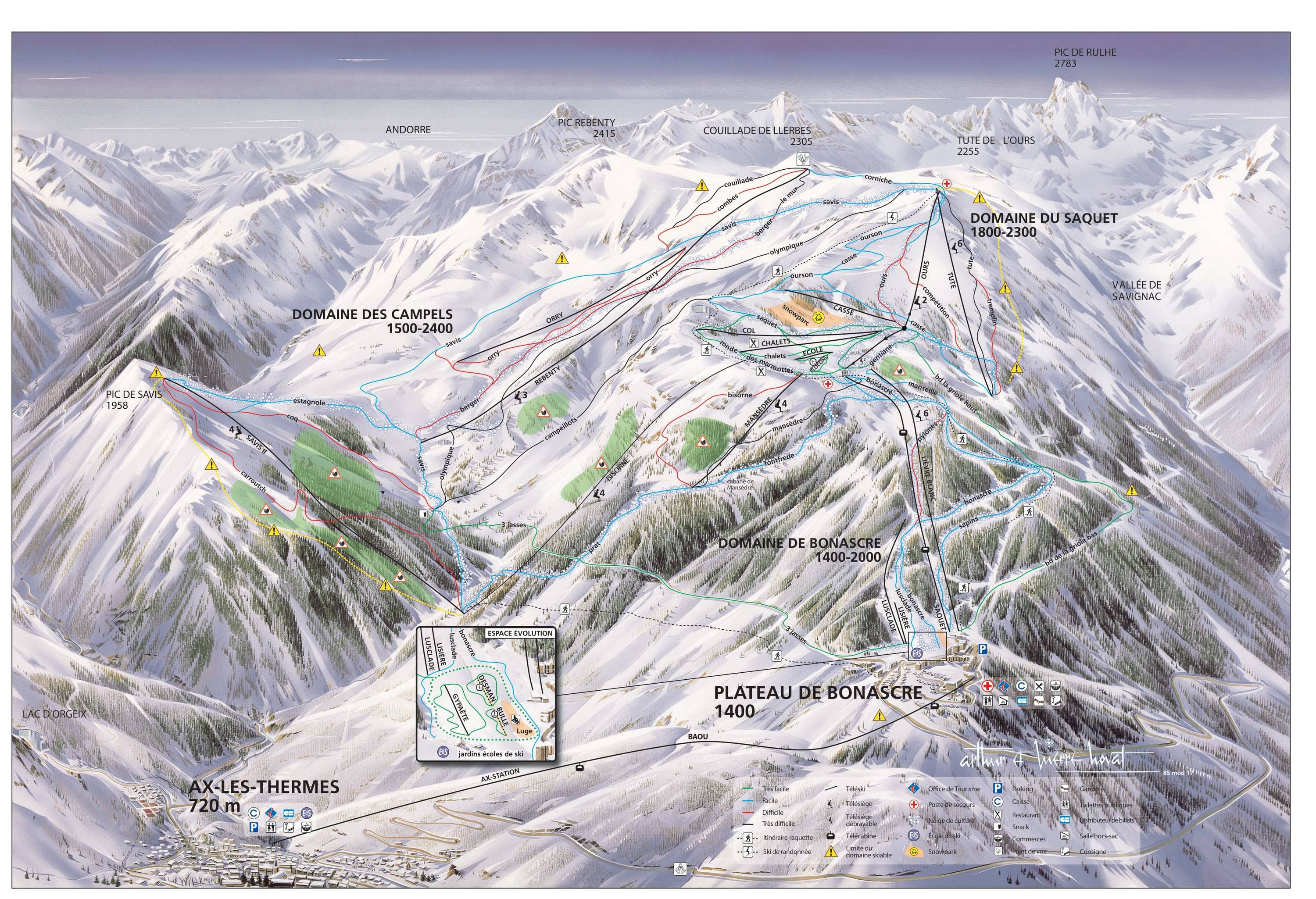 Piste map Ax-les-Thermes