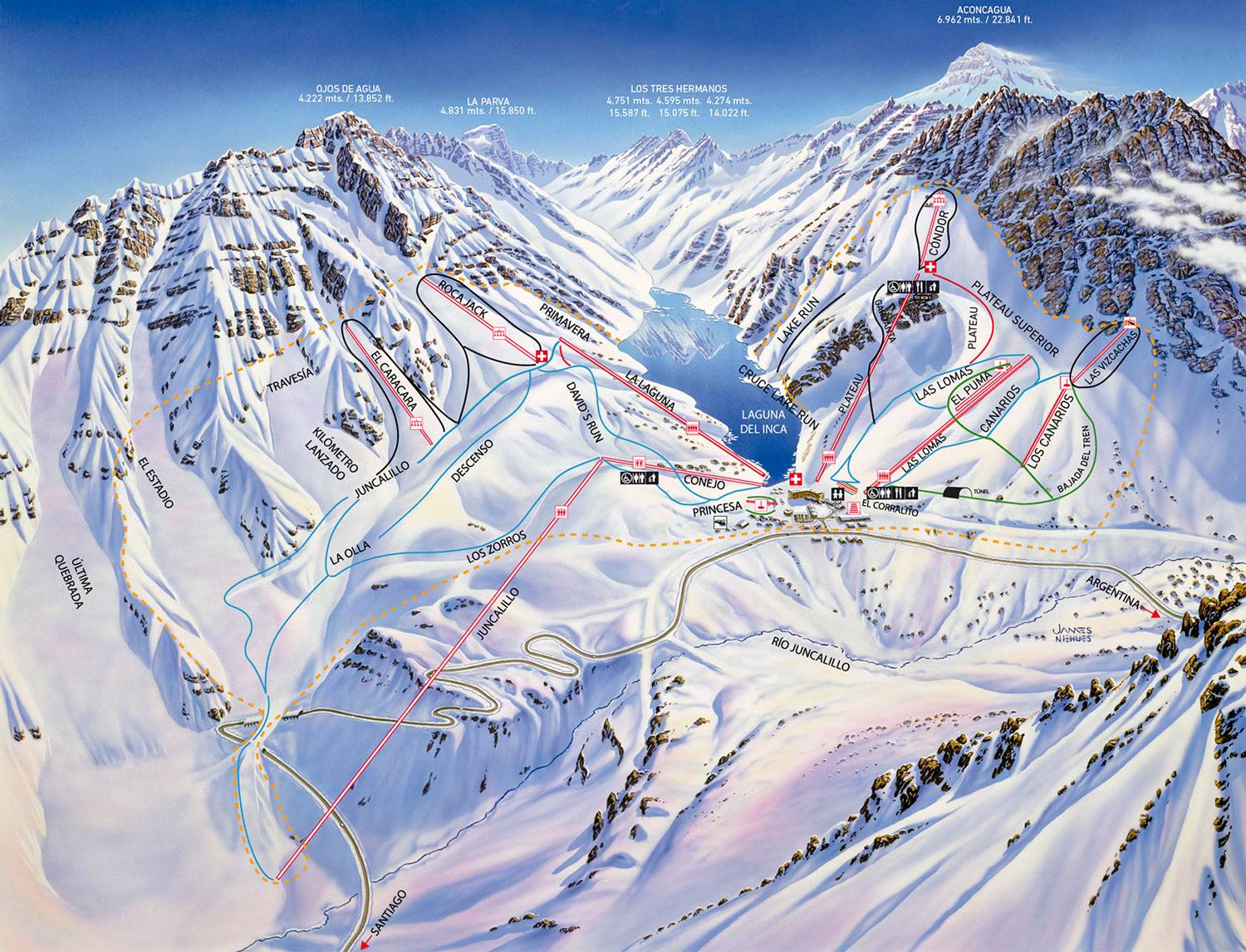 Piste map Portillo