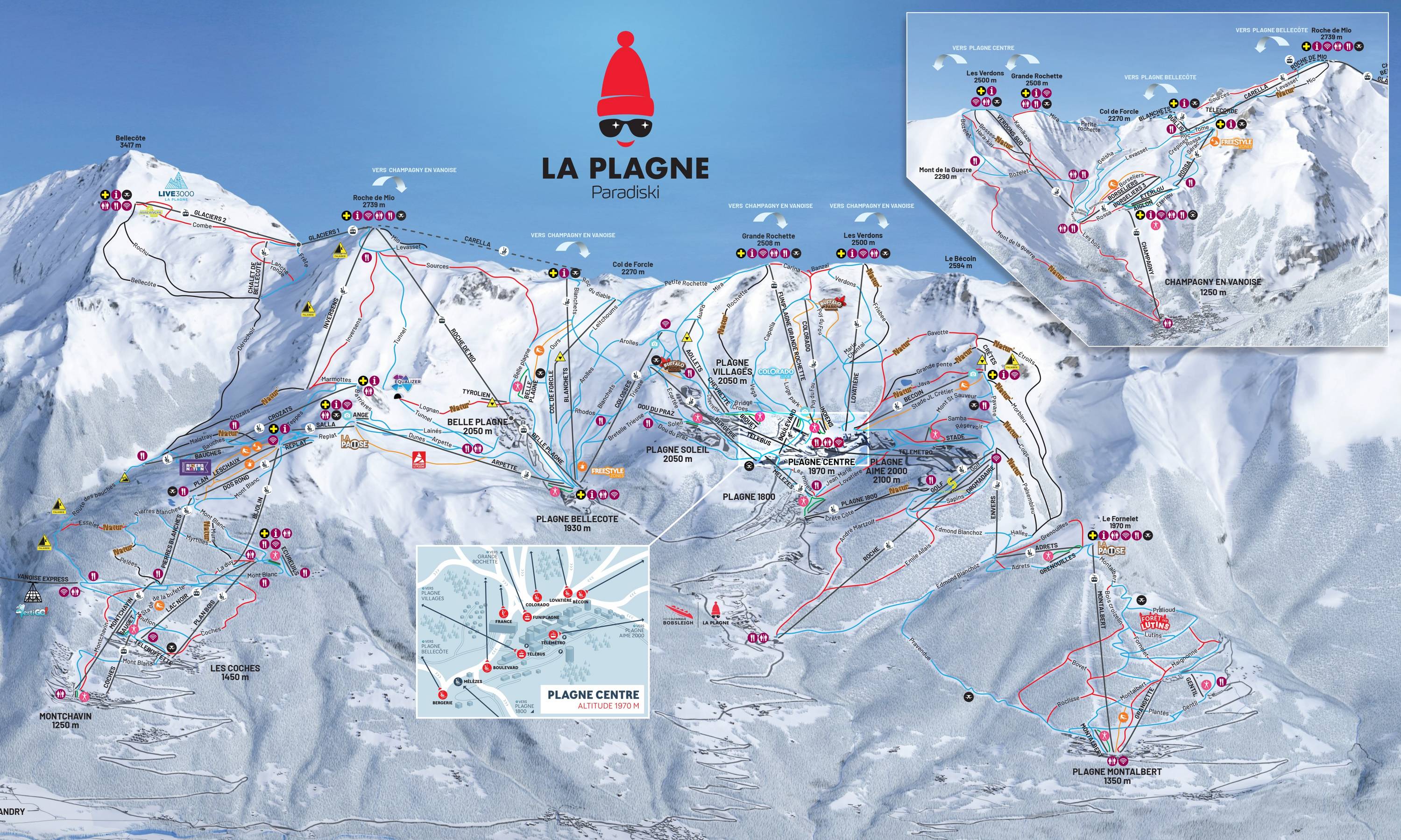 Piste map La Plagne